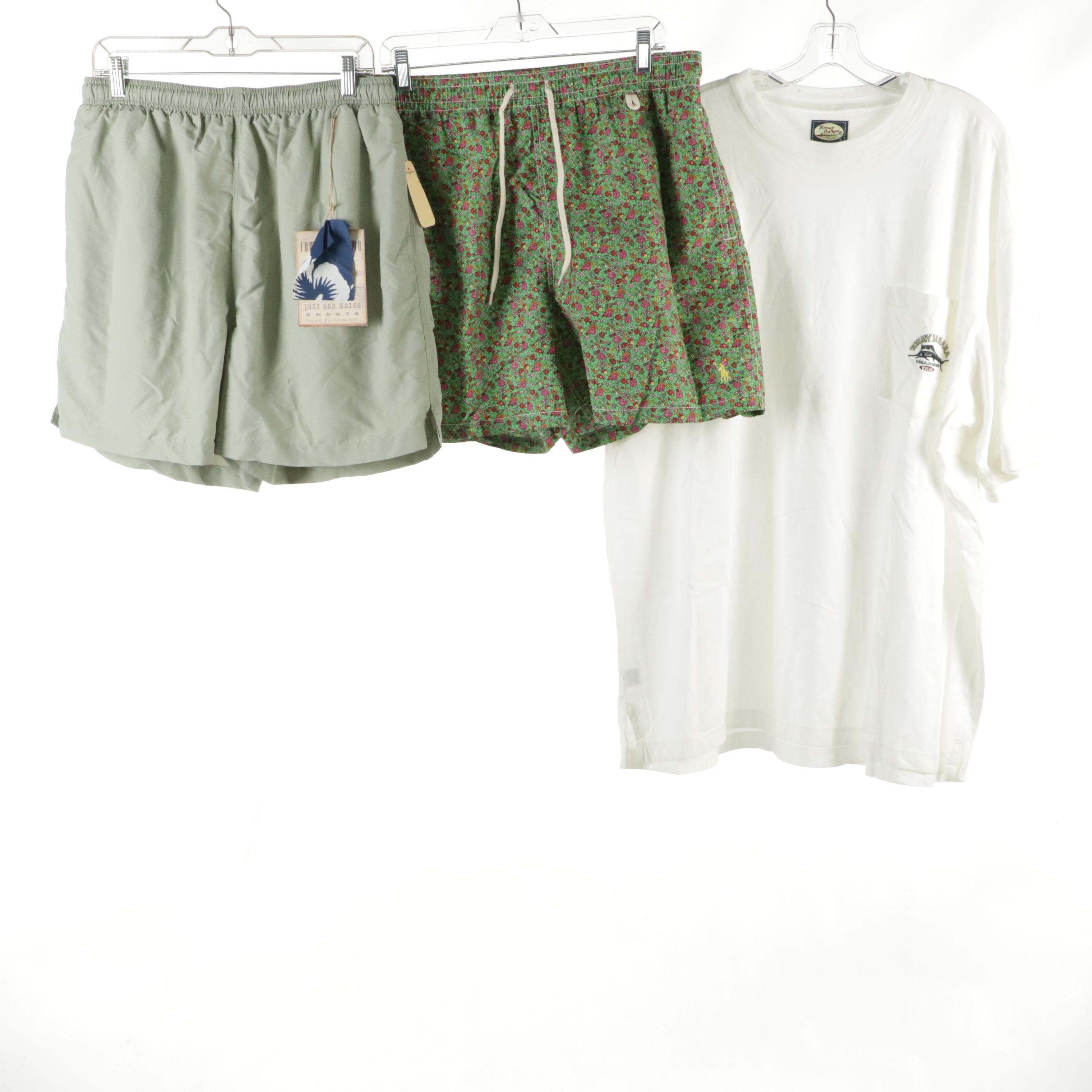 Men's Silk and Linen Polo & Button-Up's From Tommy Bahama W/ Other Swim Trunks