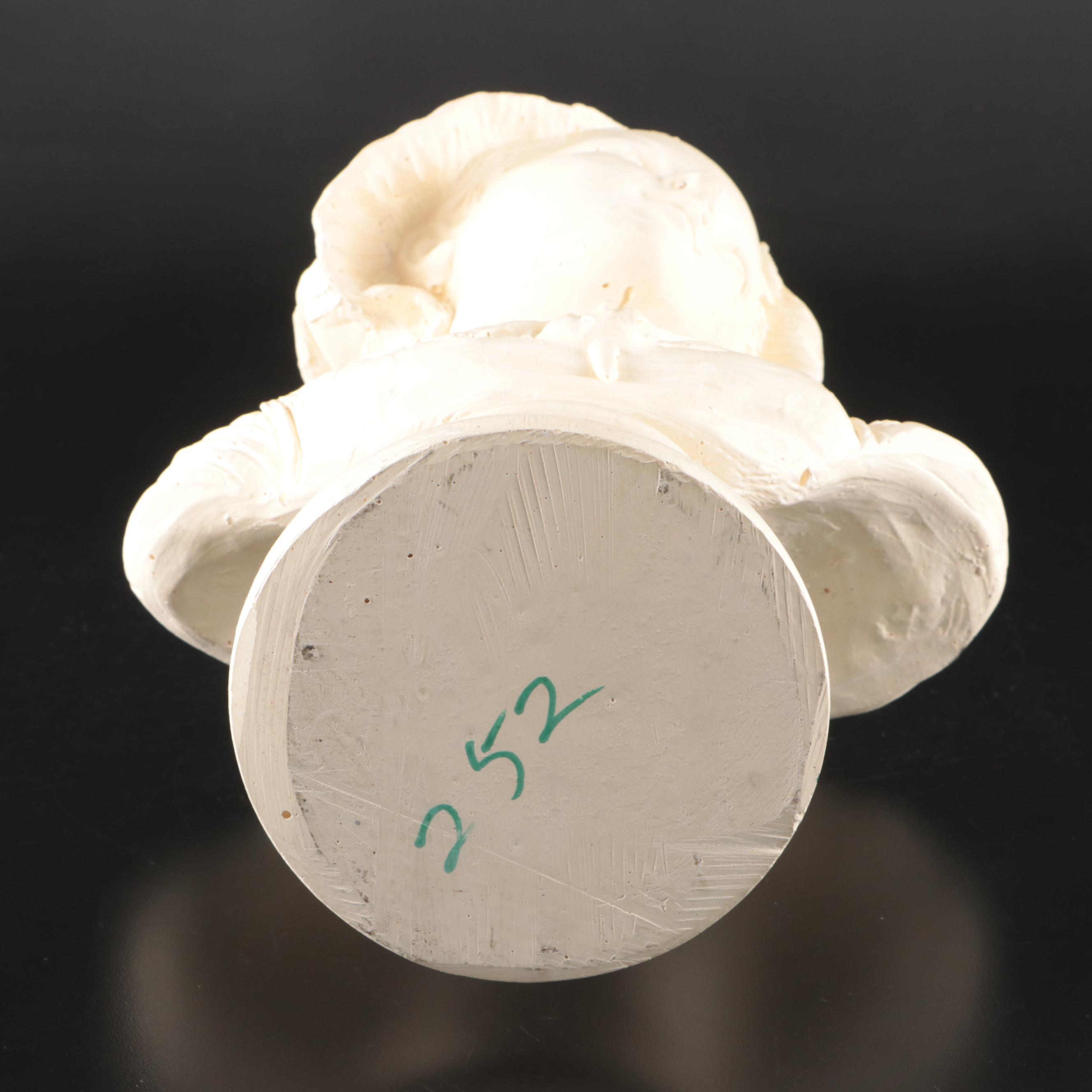 French Style Chalkware Bust of Young Girl After Grinam Niam