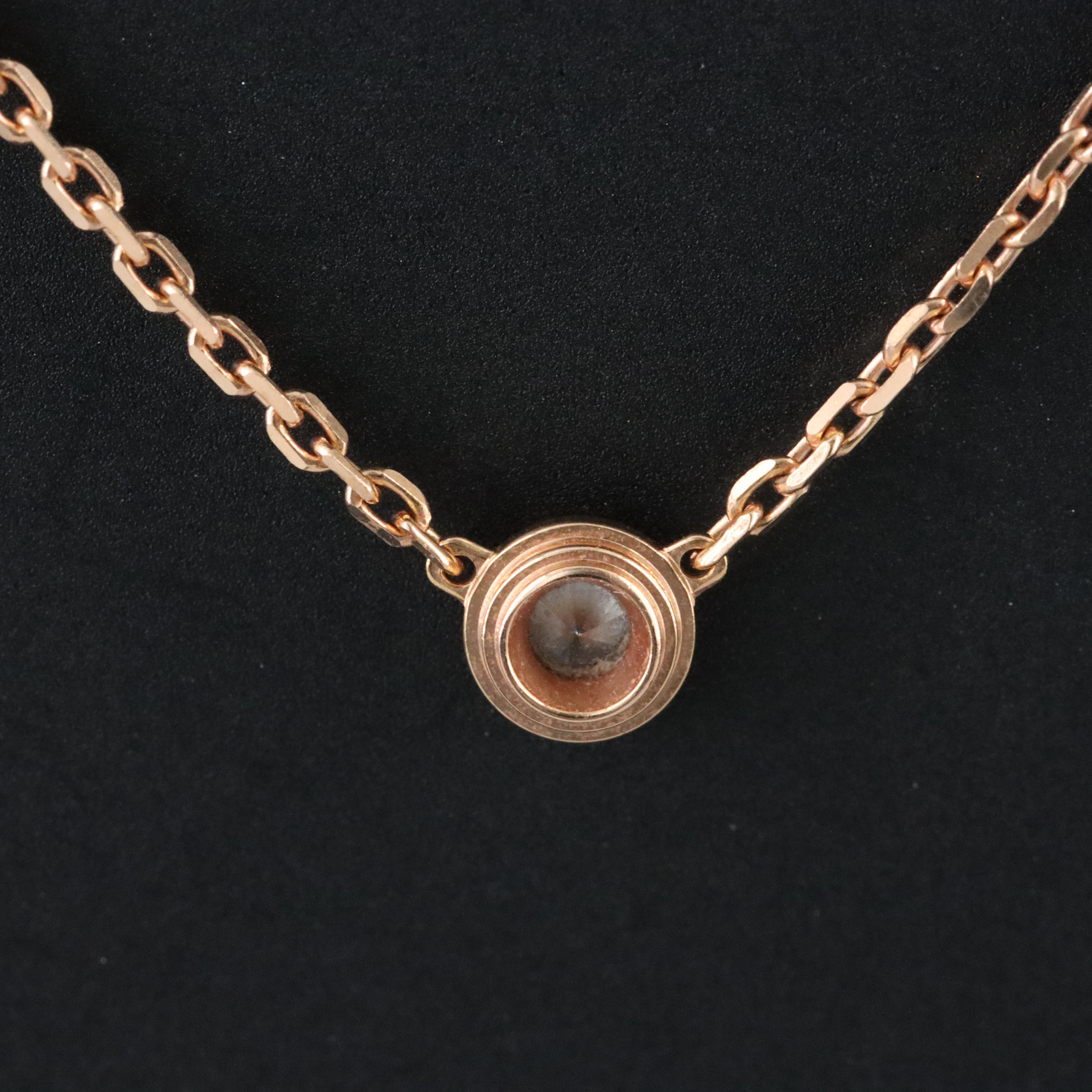 Cartier D'Amour 18K Rose Gold Diamond Solitaire Necklace