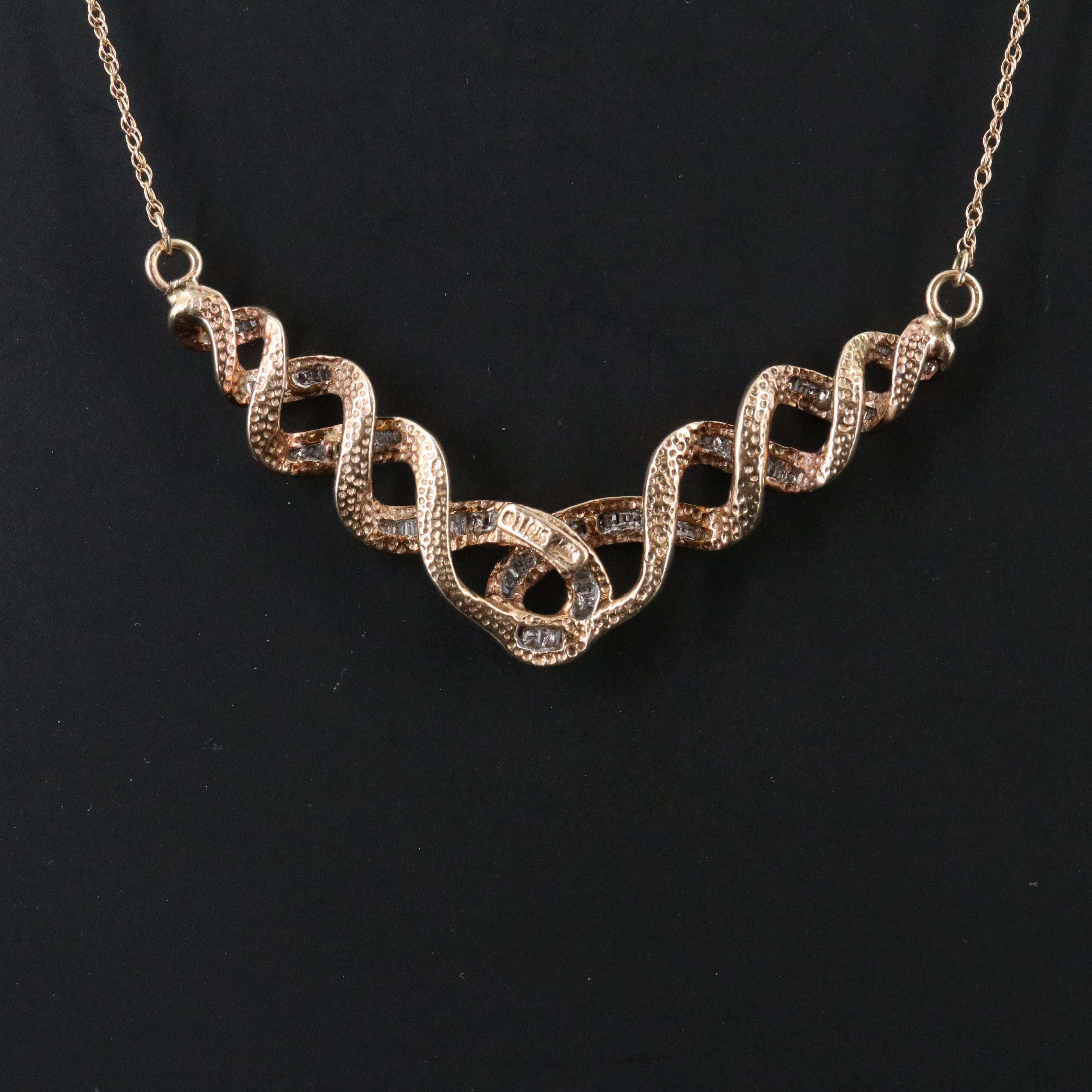 14K 0.98 CTW Diamond Ribbon Necklace