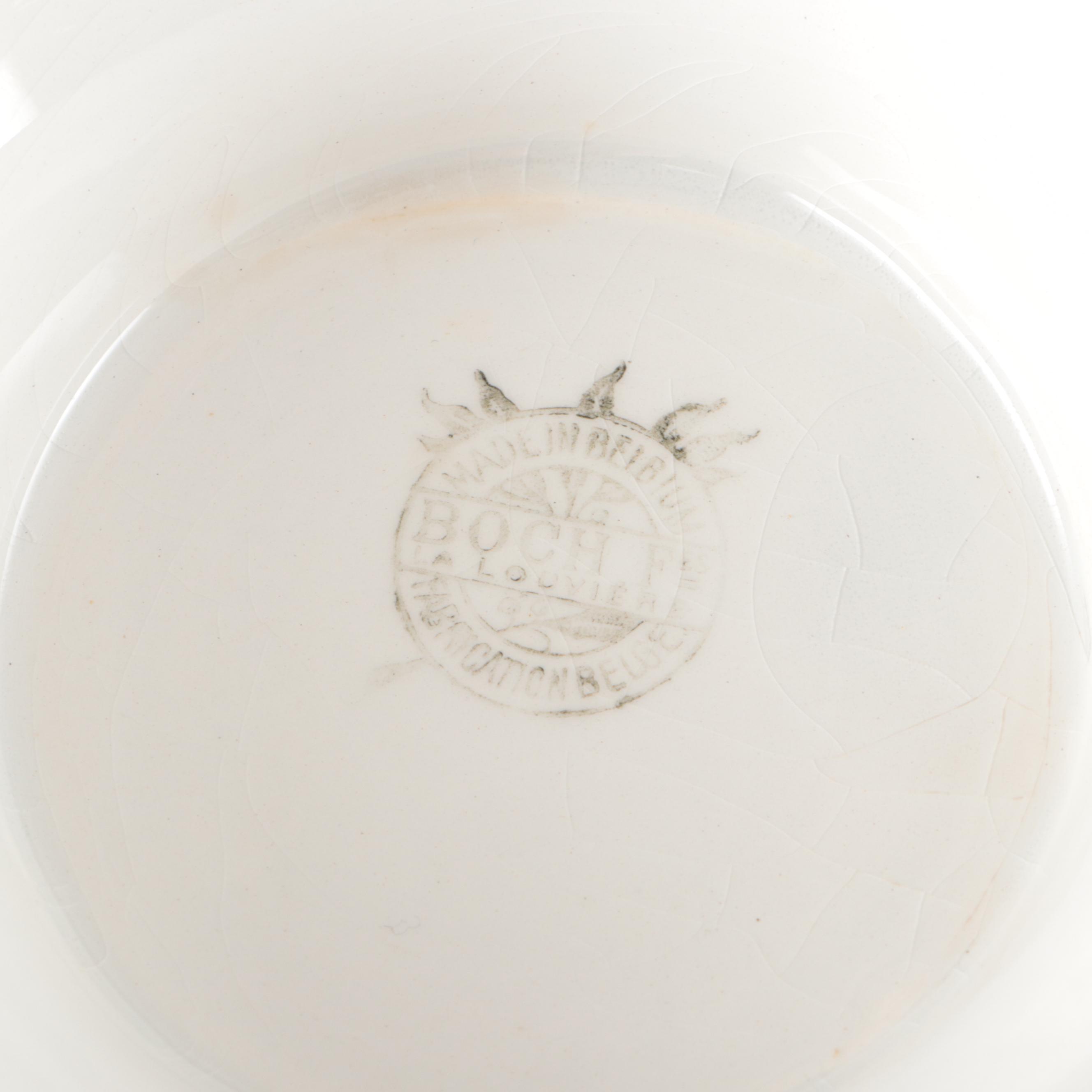 Boch Frères Belgian Ceramic Tureen with Societe Ceramique Ladle