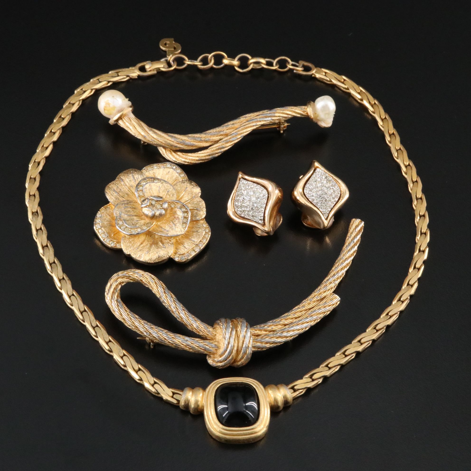 Christian Dior Jewelry Assortment including Crystal and Faux Pearl
