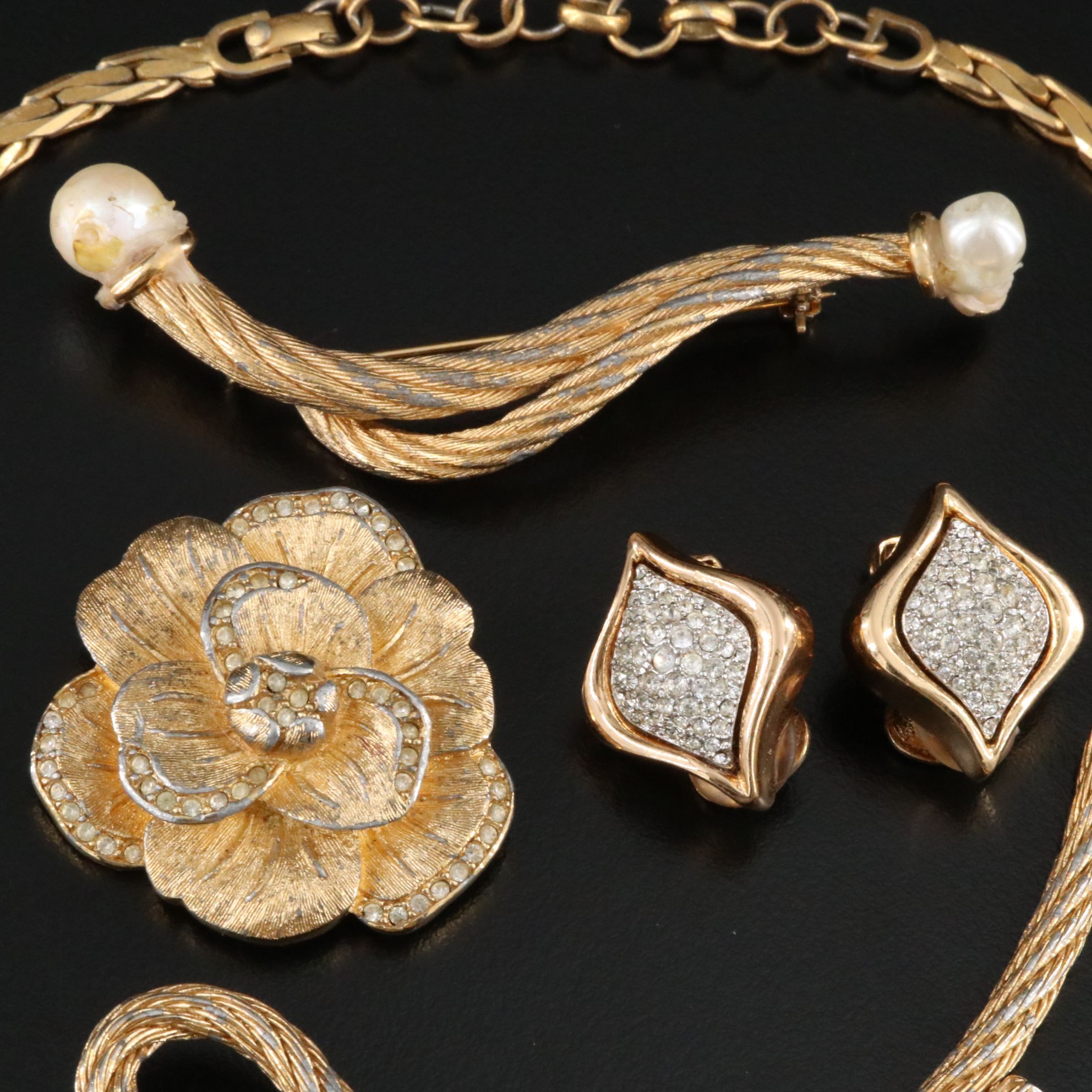 Christian Dior Jewelry Assortment including Crystal and Faux Pearl