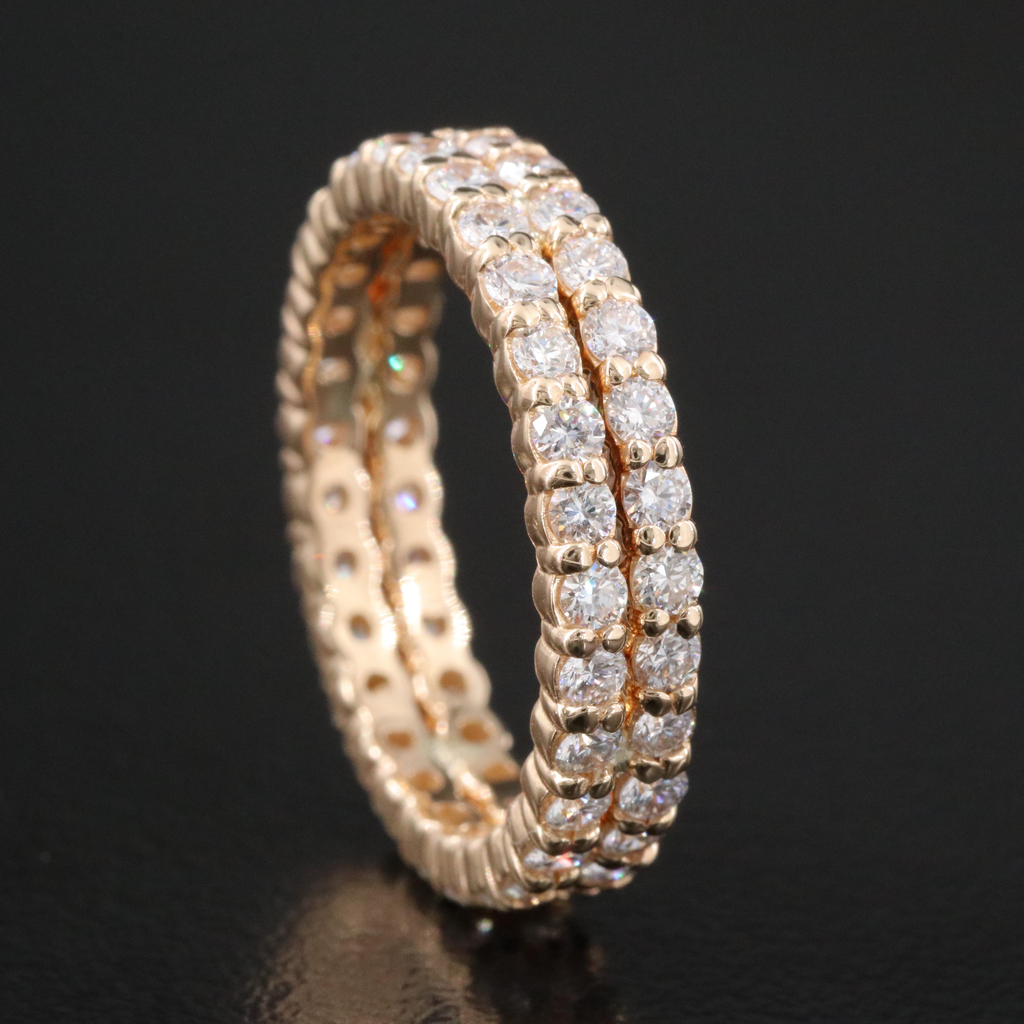 14K 1.59 CTW Lab Grown Diamond Soldered Eternity Bands