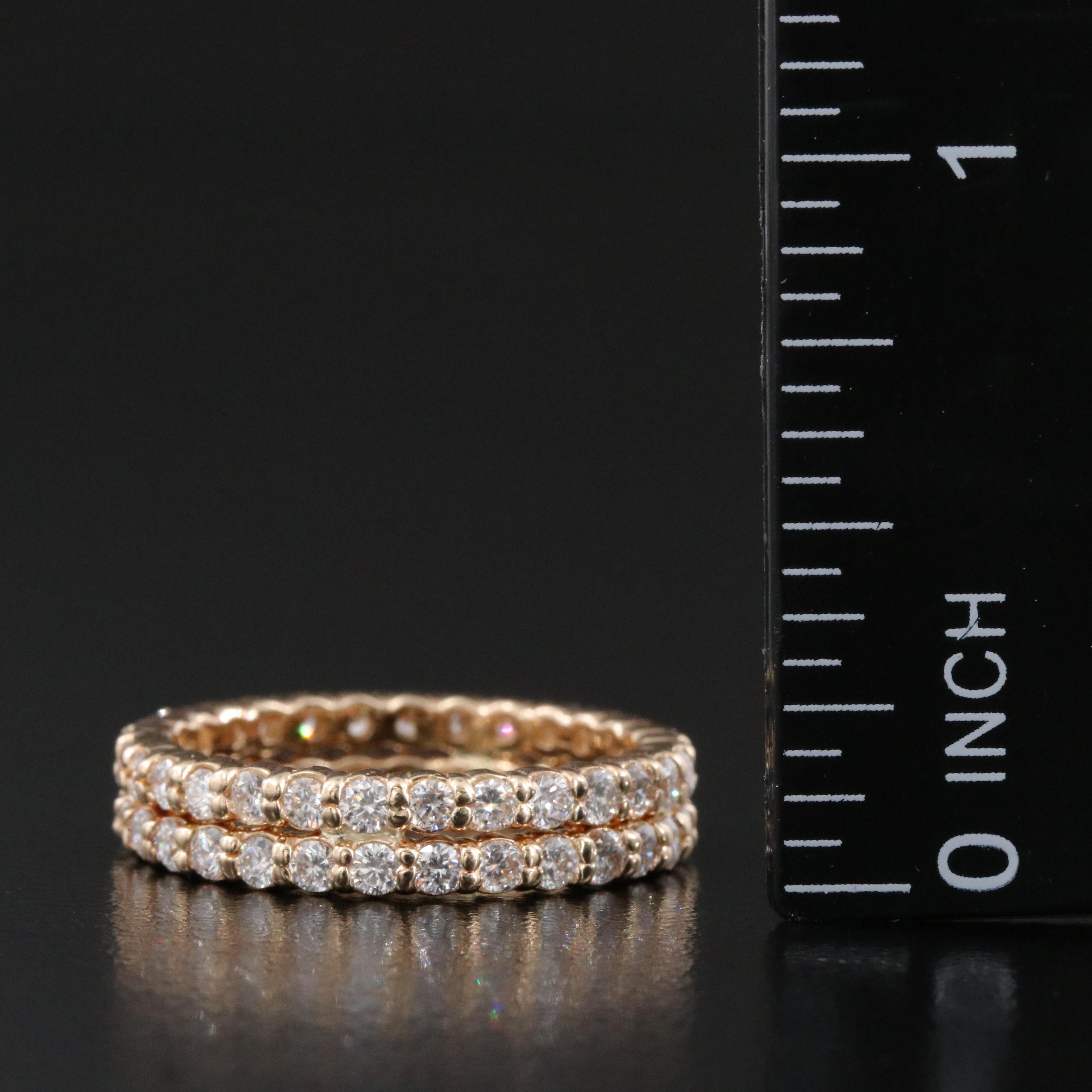 14K 1.59 CTW Lab Grown Diamond Soldered Eternity Bands