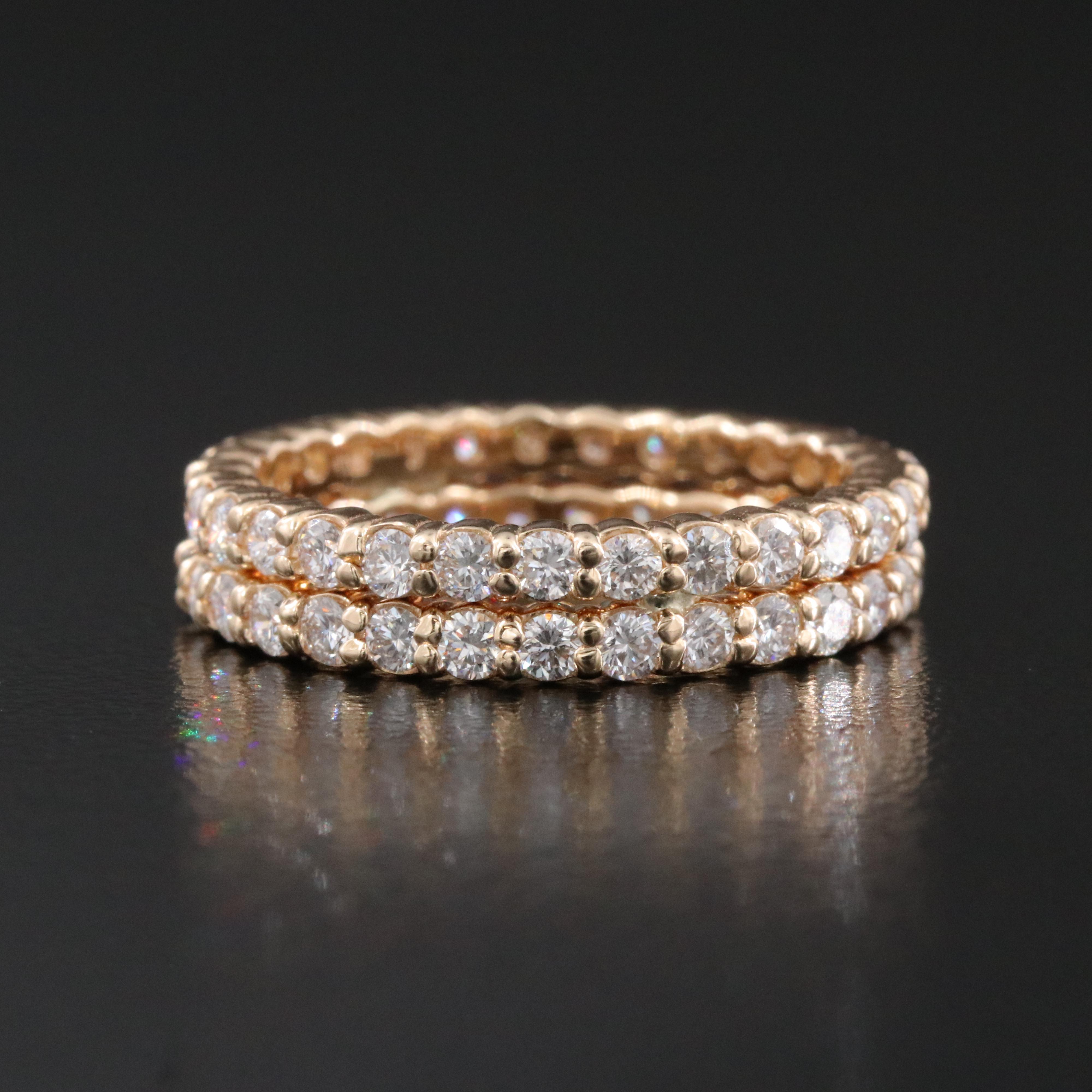 14K 1.59 CTW Lab Grown Diamond Soldered Eternity Bands