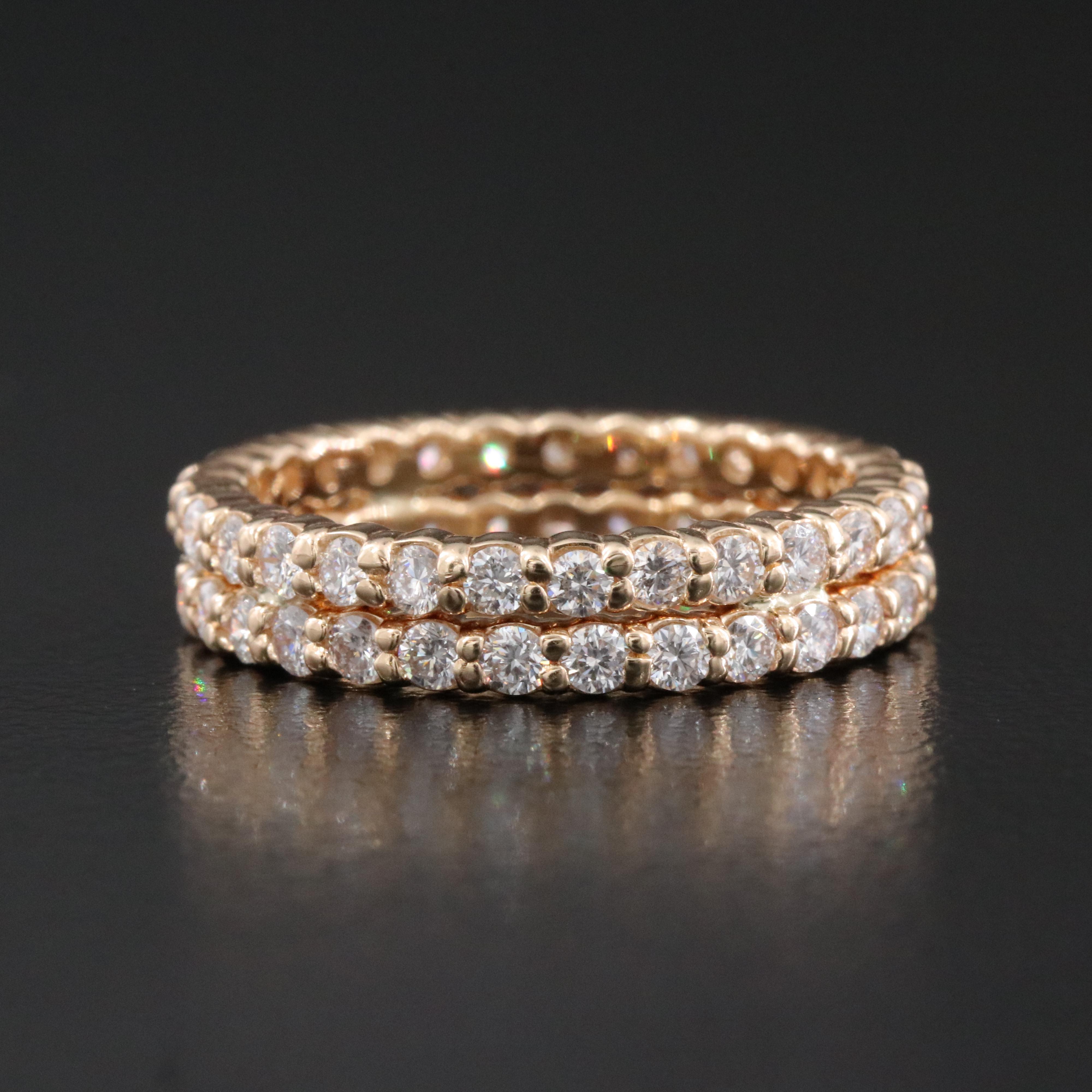 14K 1.59 CTW Lab Grown Diamond Soldered Eternity Bands