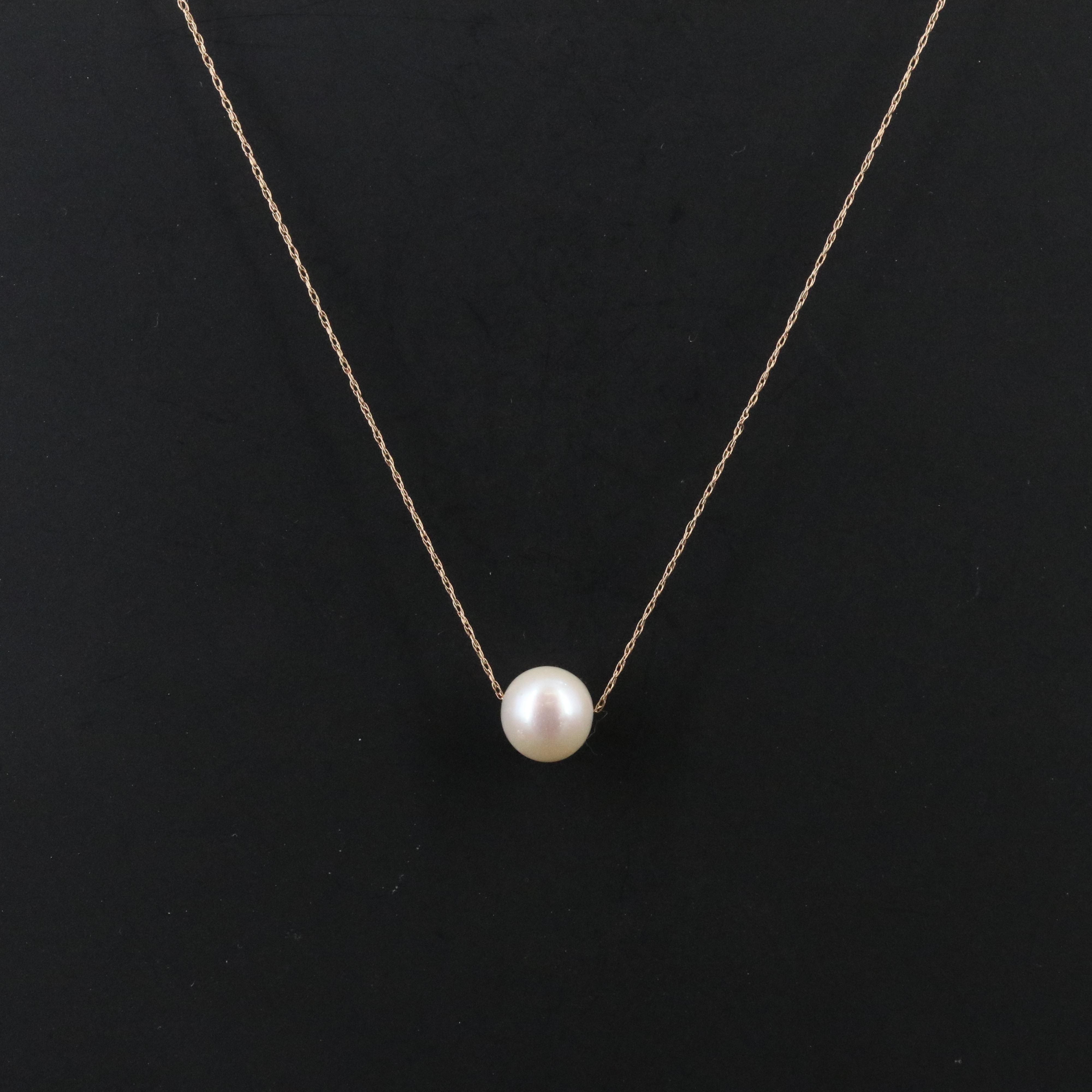 14K Pearl Pendant Necklace