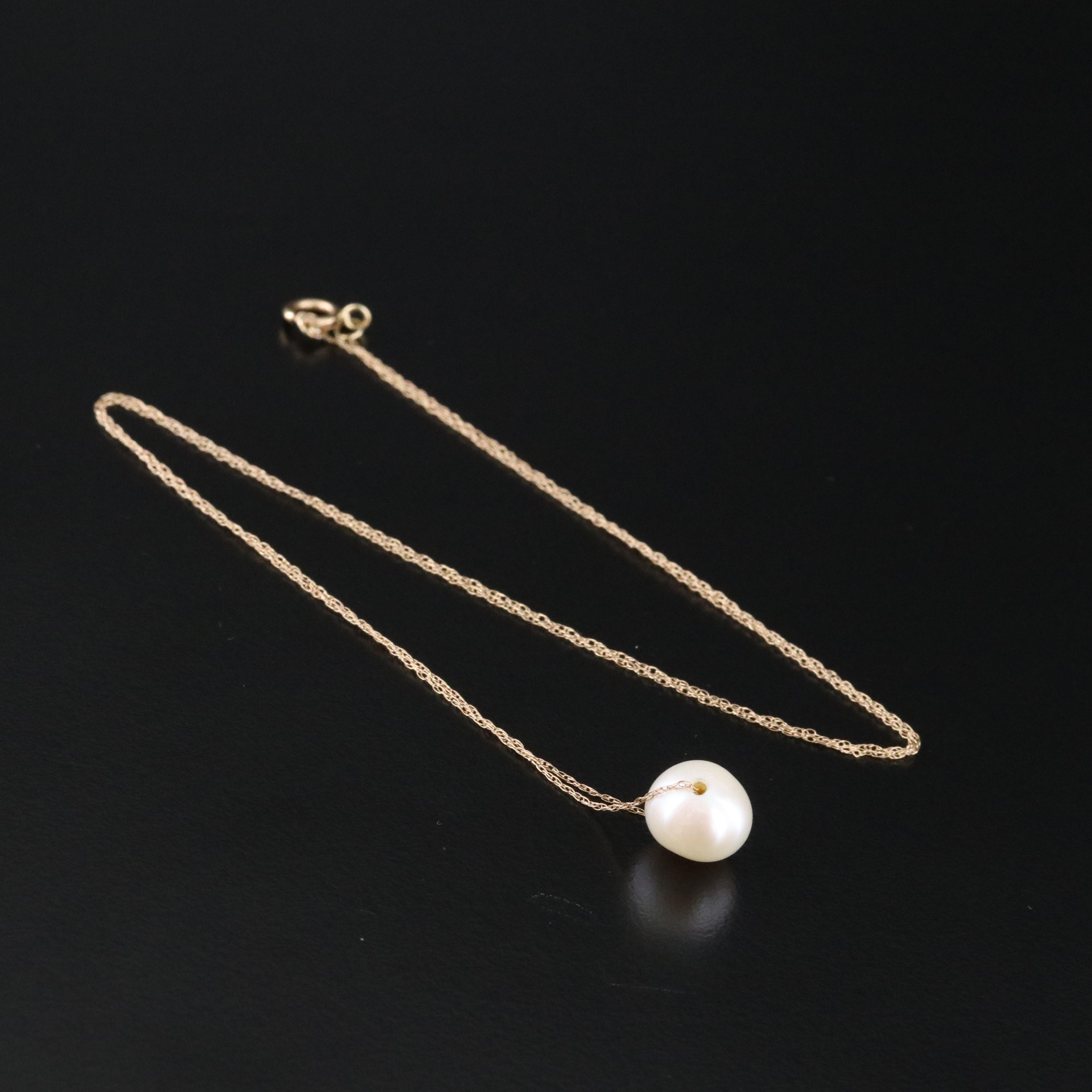 14K Pearl Pendant Necklace