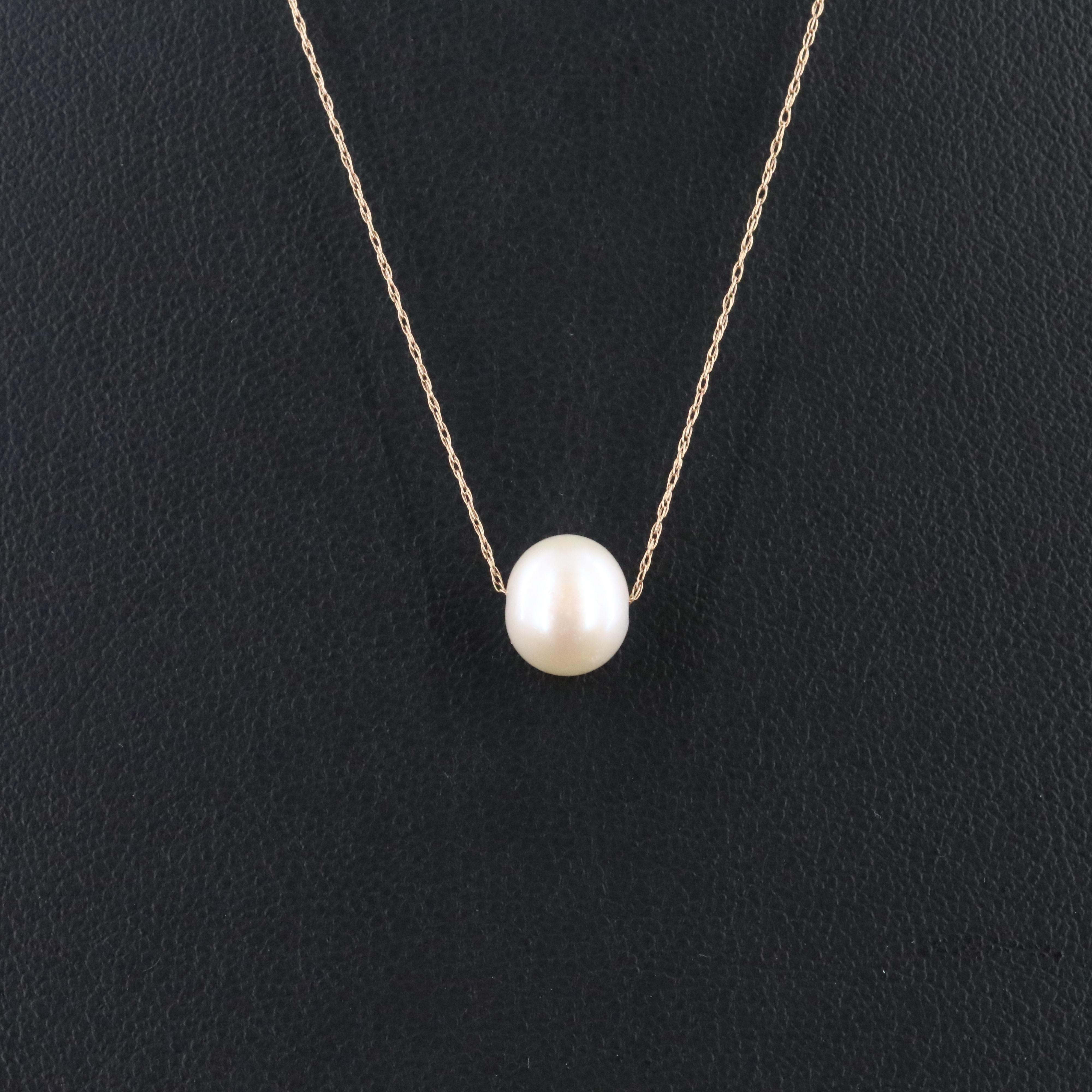 14K Pearl Pendant Necklace
