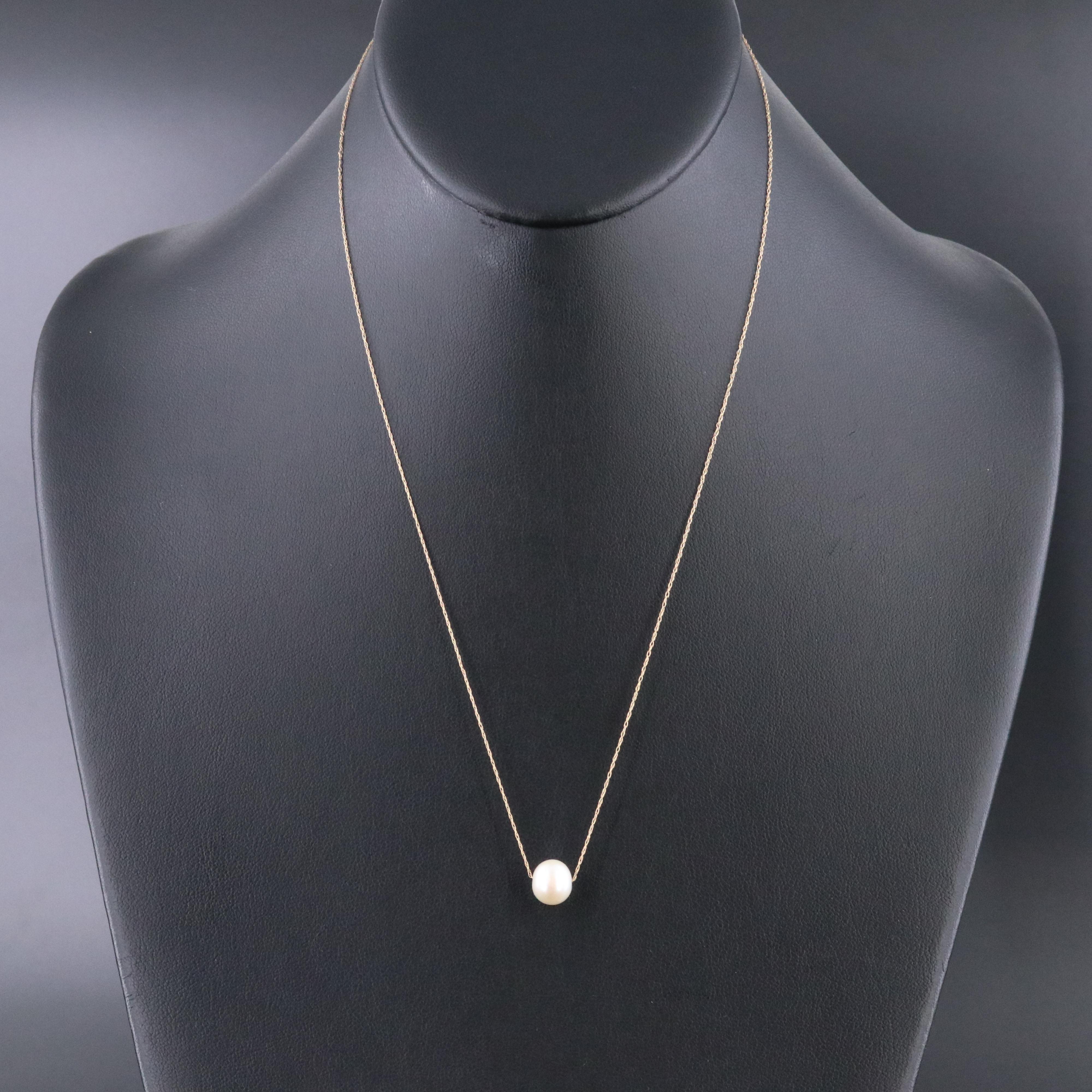 14K Pearl Pendant Necklace