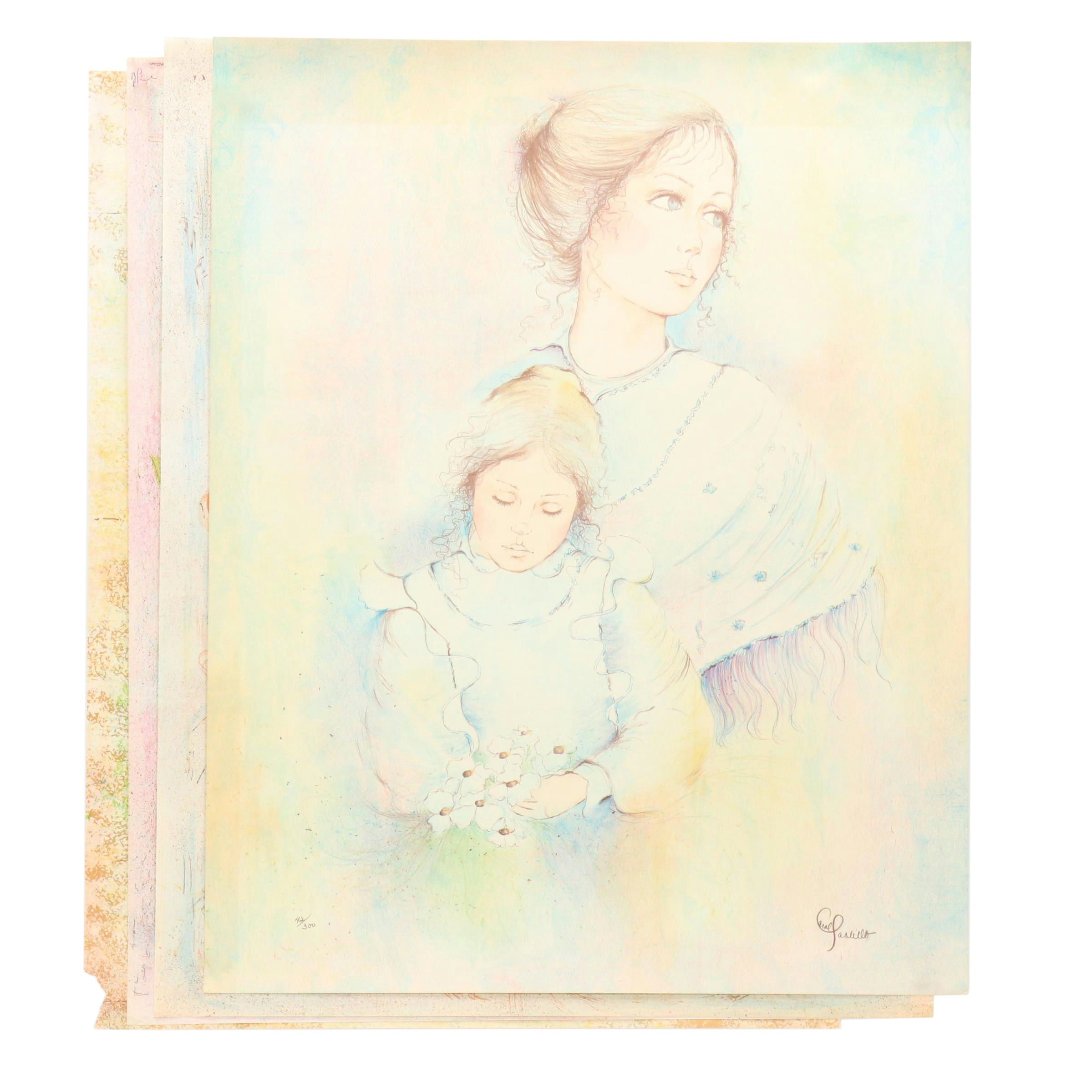 Carol Paolillo Lithographs of Mother and Child, Late 20th Century