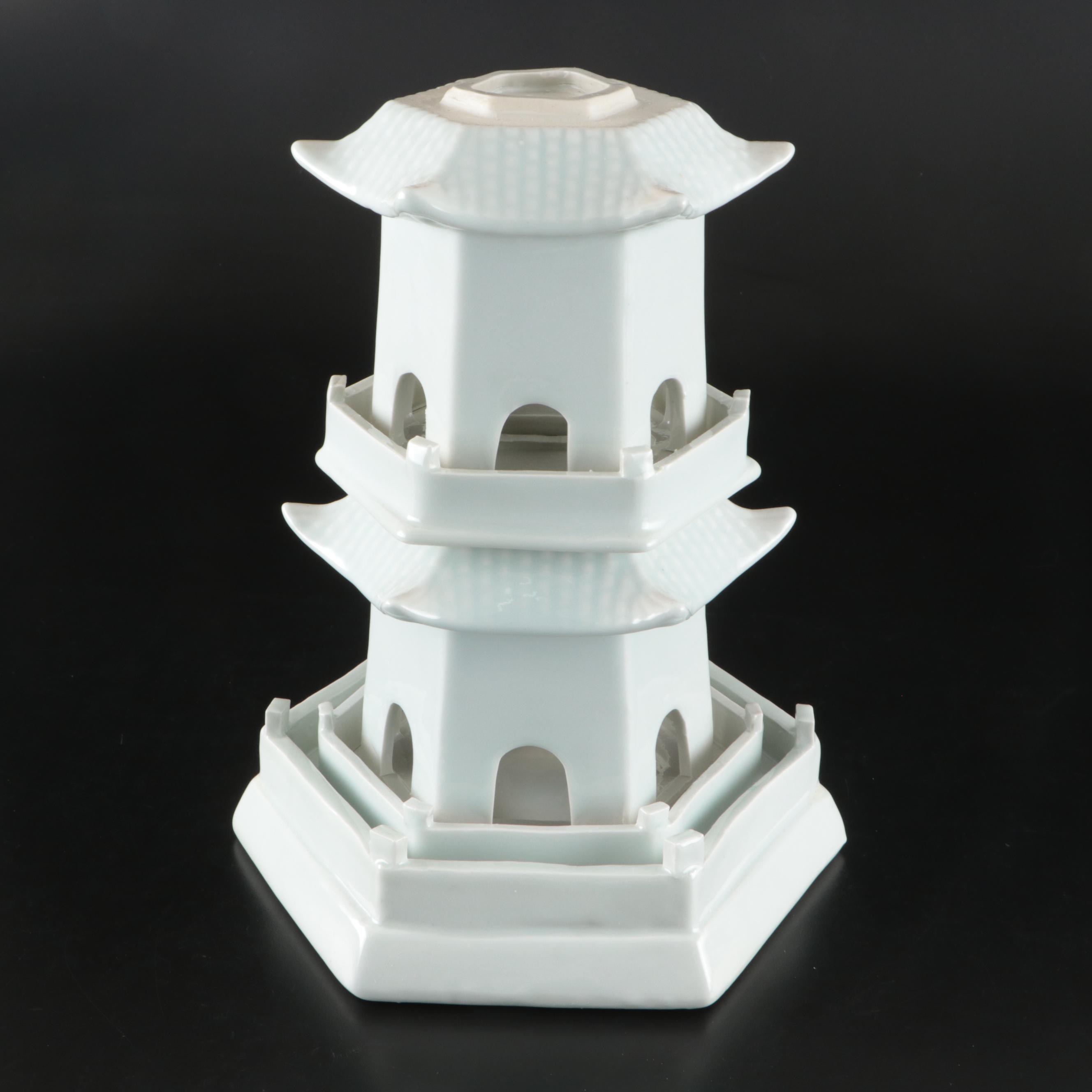 Chinese Blanc de Chine Porcelain Five-Story Pagoda