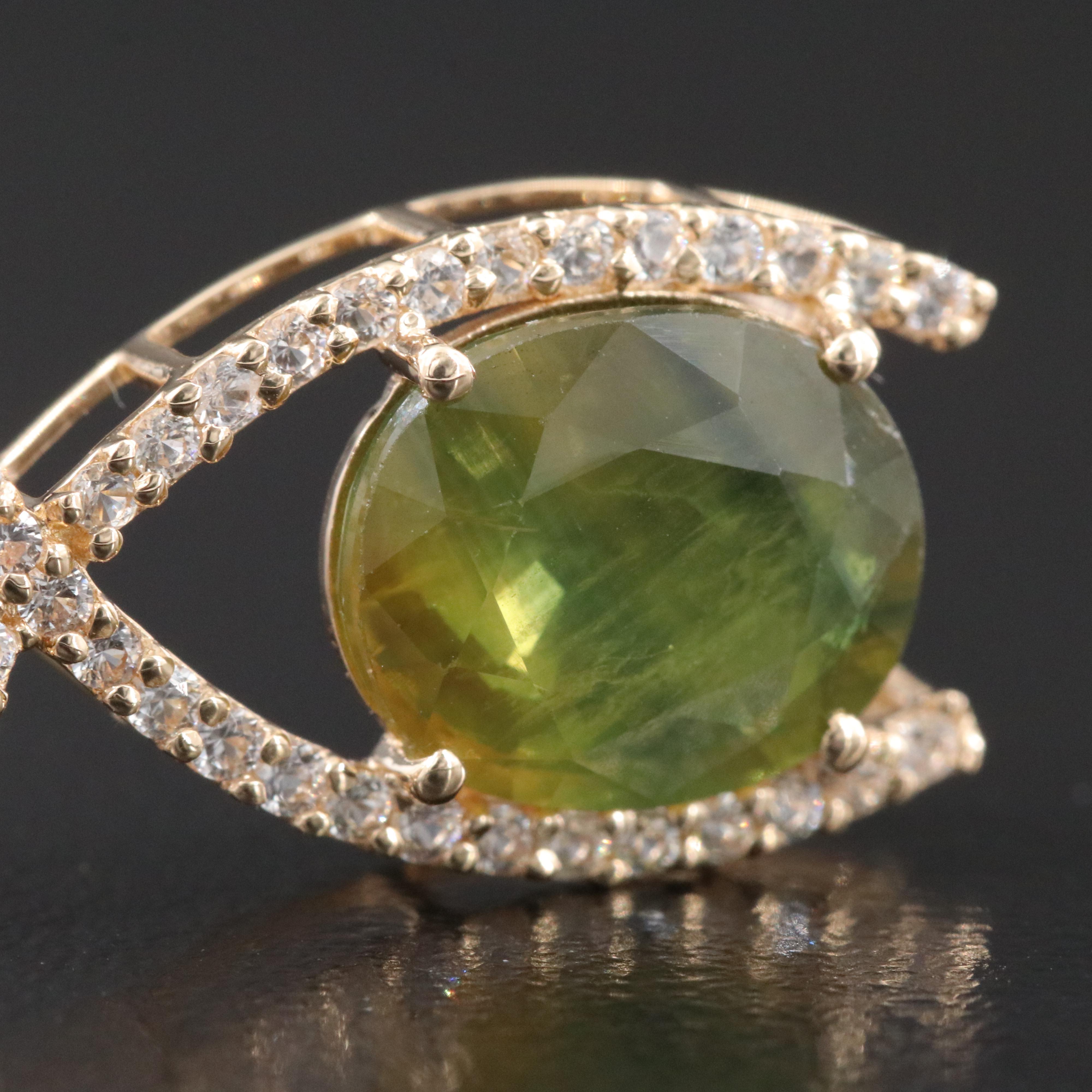 14K Sapphire and White Sapphire Pendant