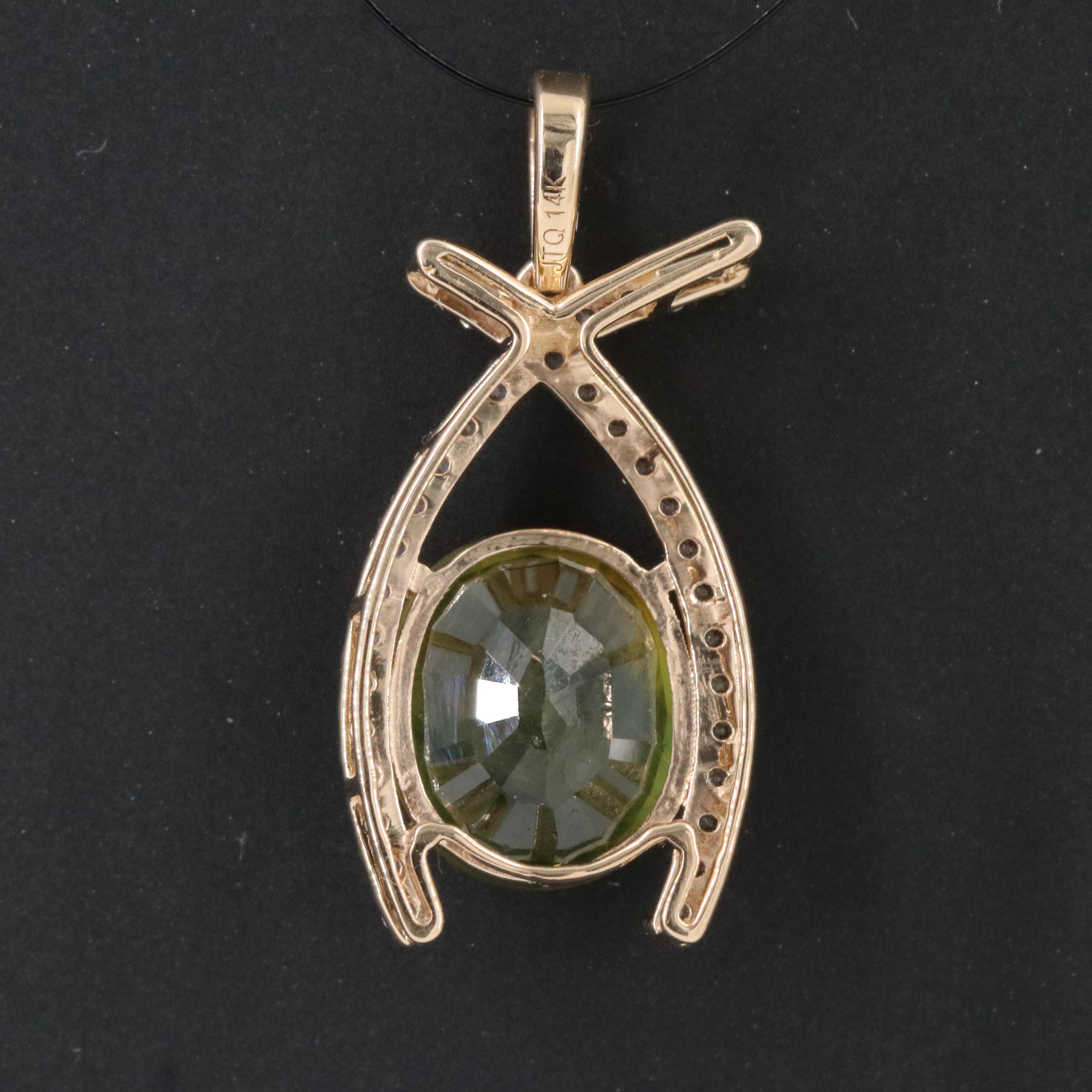 14K Sapphire and White Sapphire Pendant