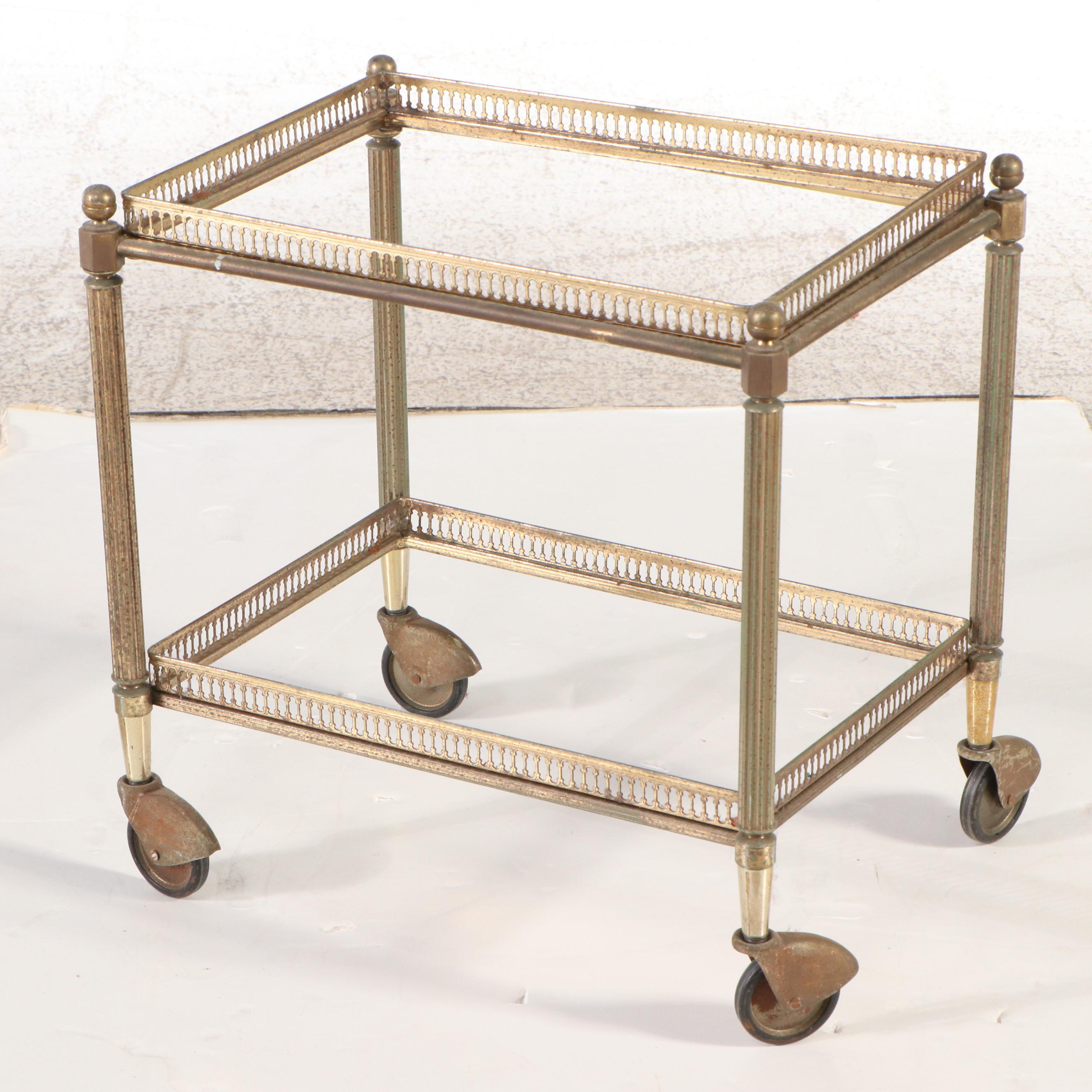 Set of Hollywood Regency Style Metal Nesting Bar Cart