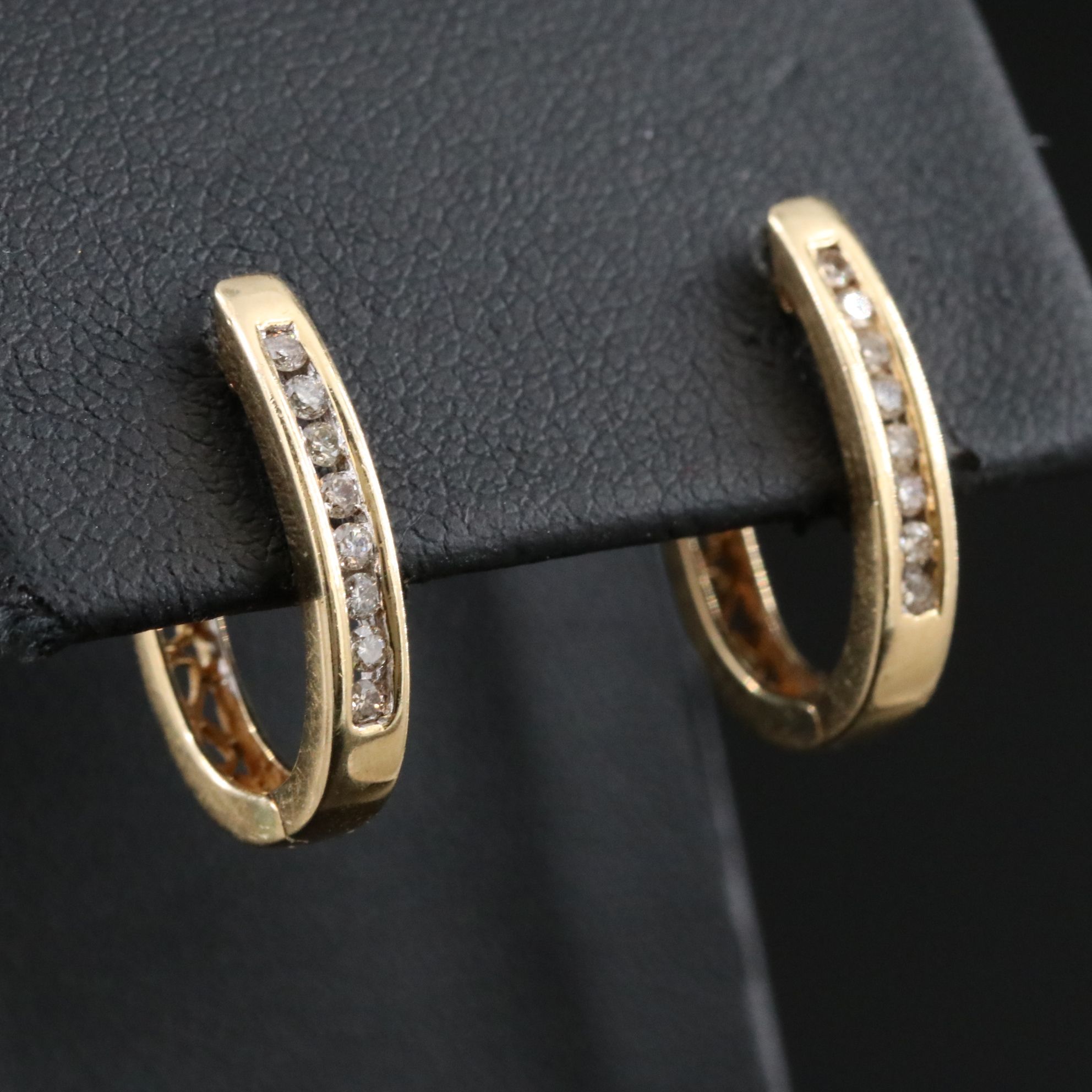 14K 0.24 CTW Diamond Hoop Earrings