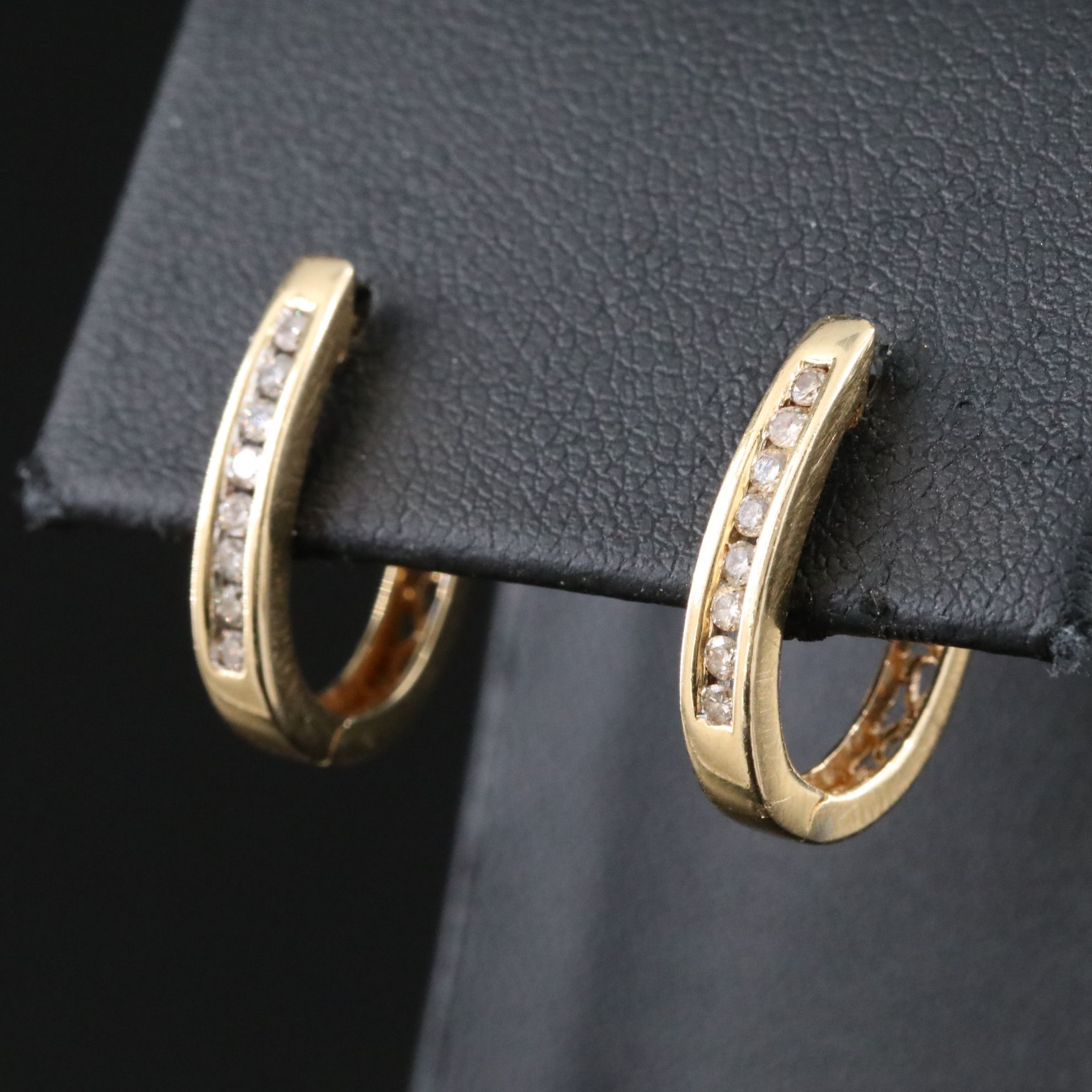 14K 0.24 CTW Diamond Hoop Earrings