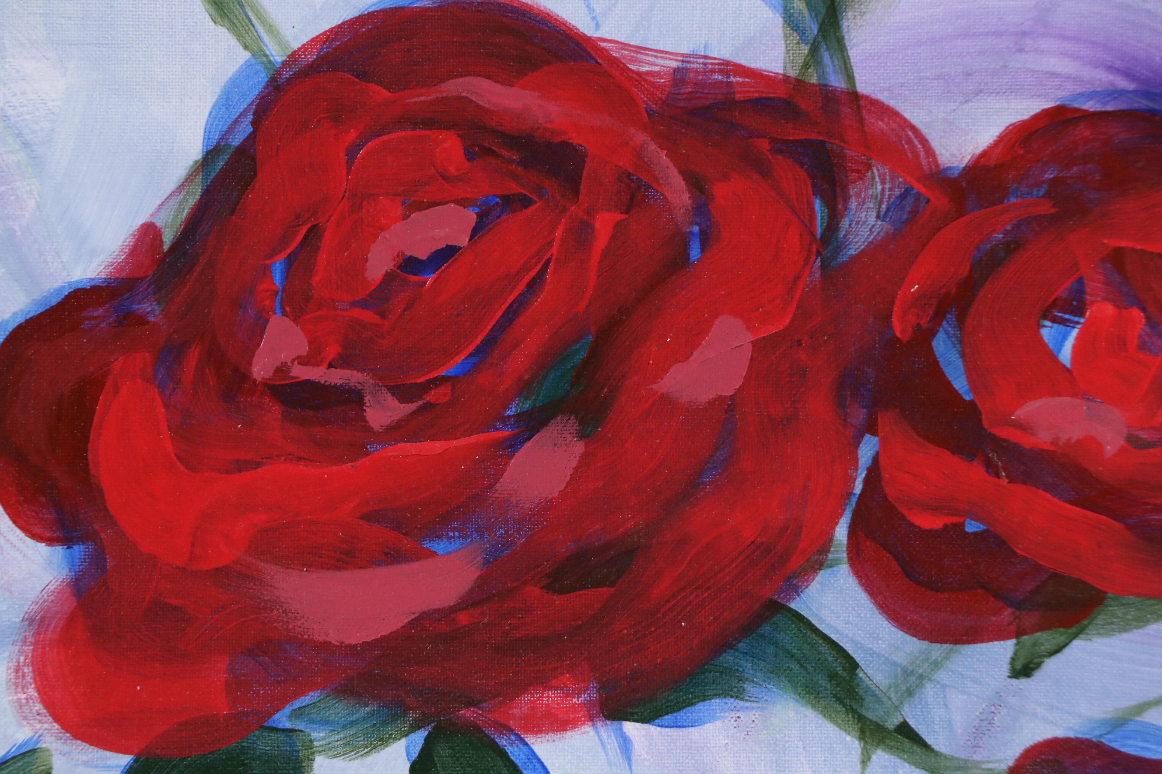 Said Oladejo-Iawal Still Life Acrylic Painting of Roses, 2020