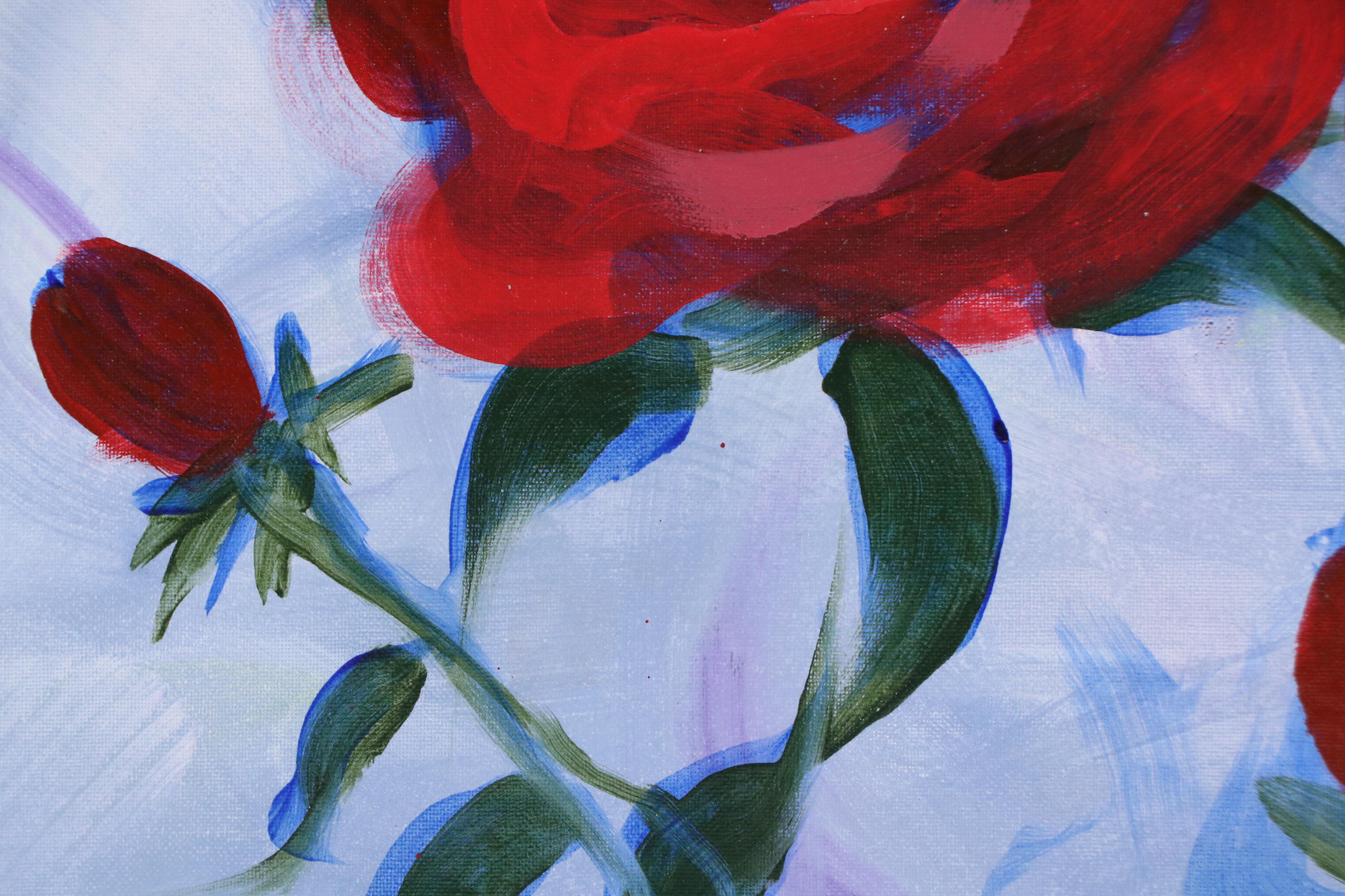 Said Oladejo-Iawal Still Life Acrylic Painting of Roses, 2020