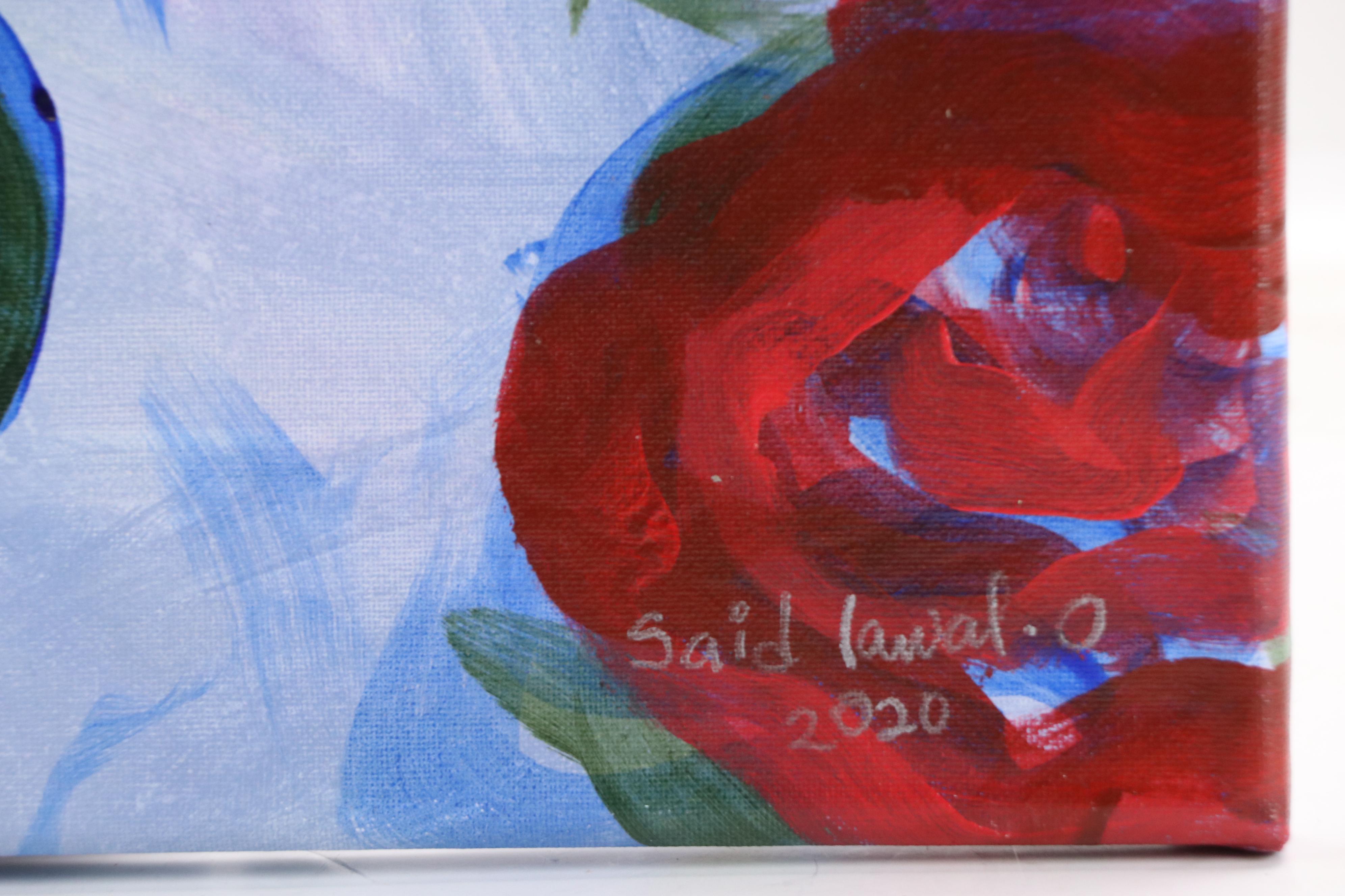Said Oladejo-Iawal Still Life Acrylic Painting of Roses, 2020