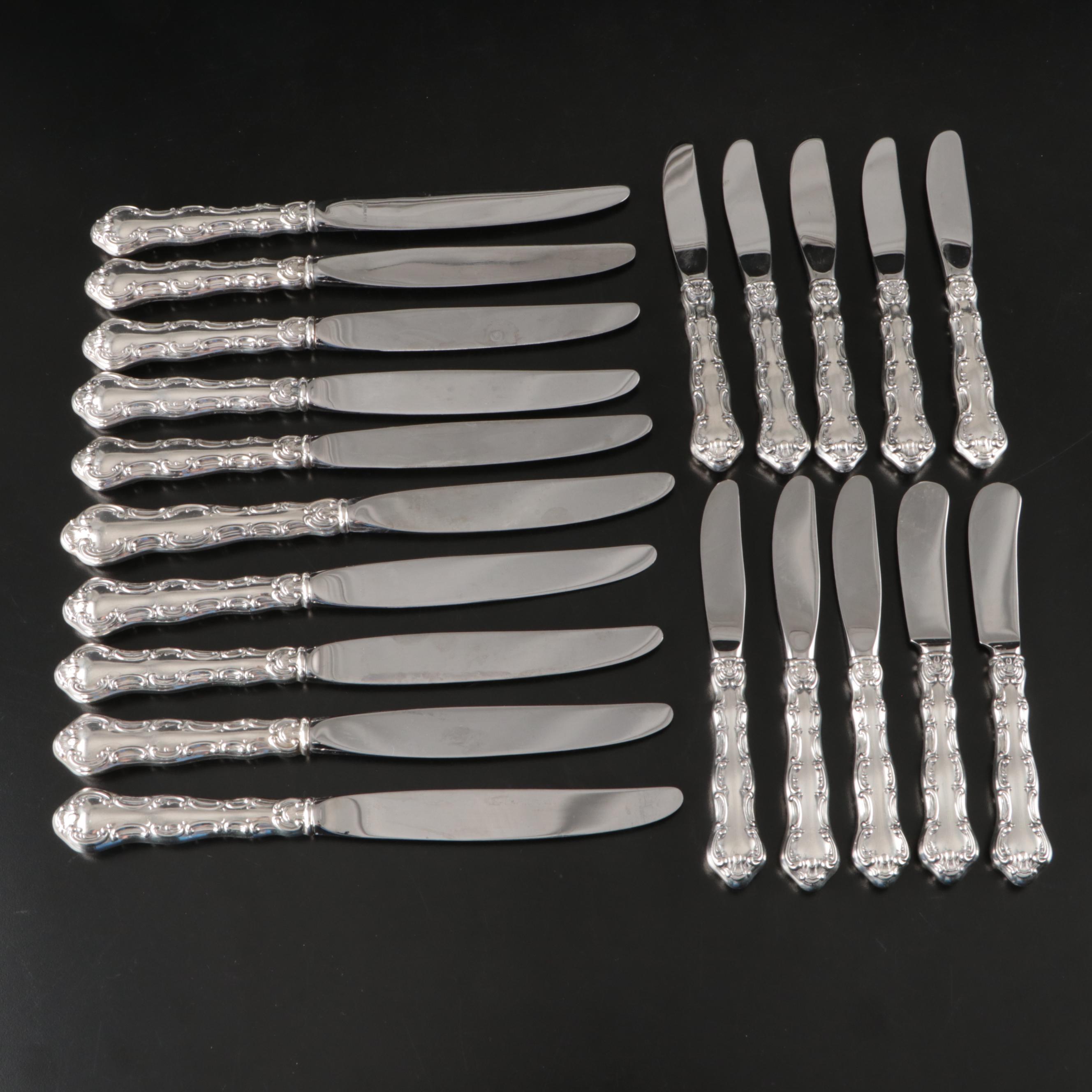 Gorham "Strasbourg" Sterling Handed Dinner and Butter Knives