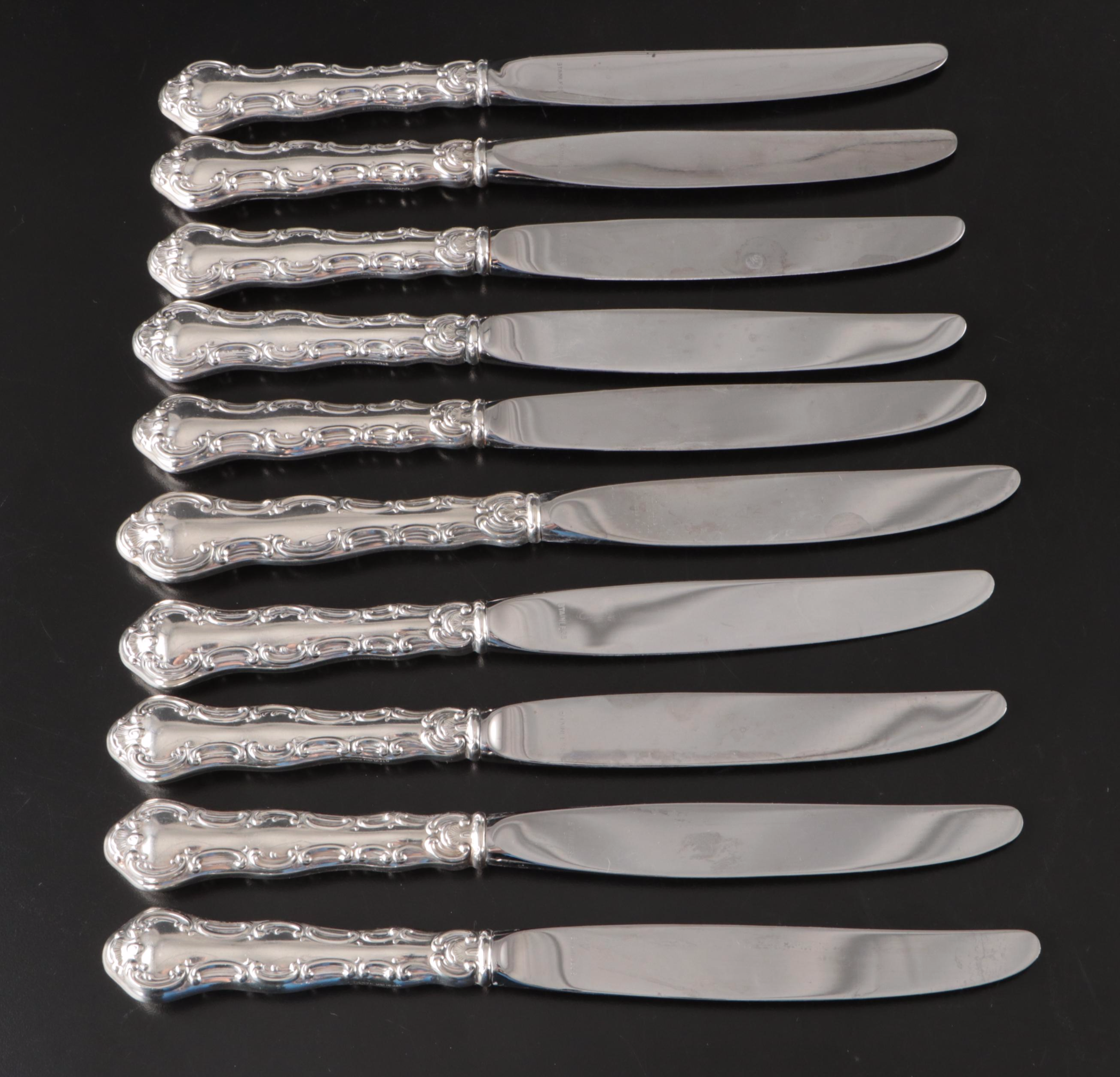 Gorham "Strasbourg" Sterling Handed Dinner and Butter Knives