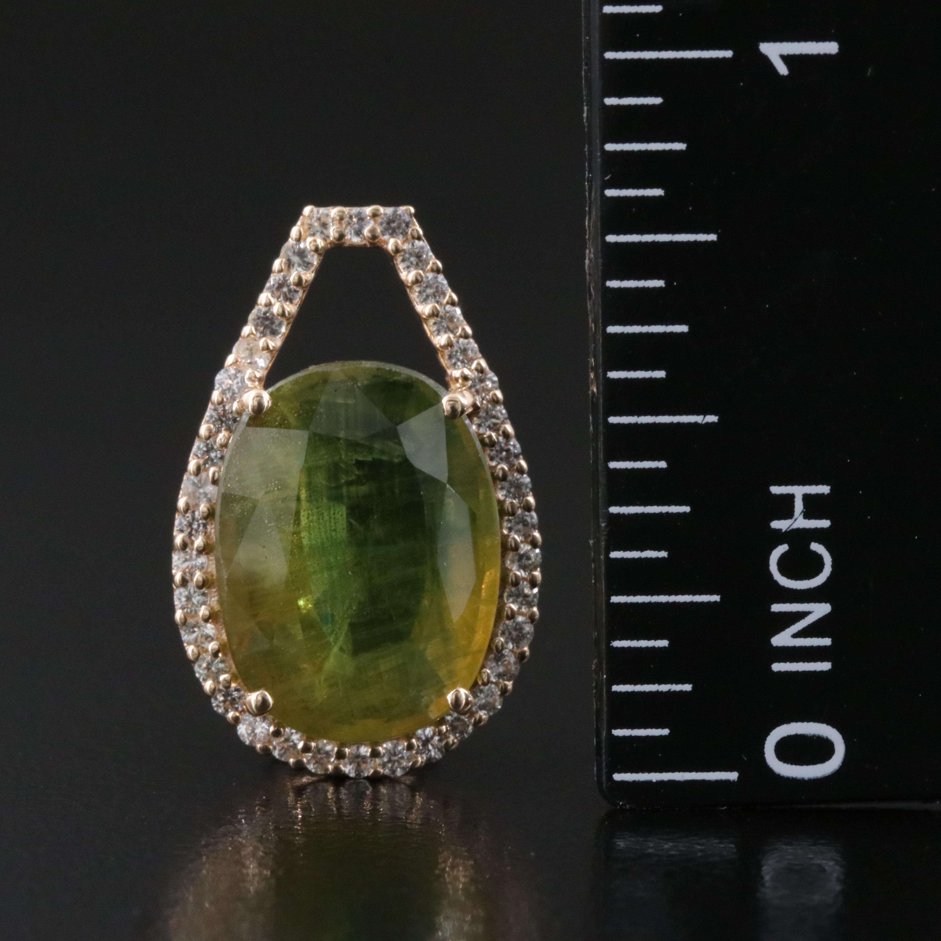 14K Sapphire and White Sapphire Pendant