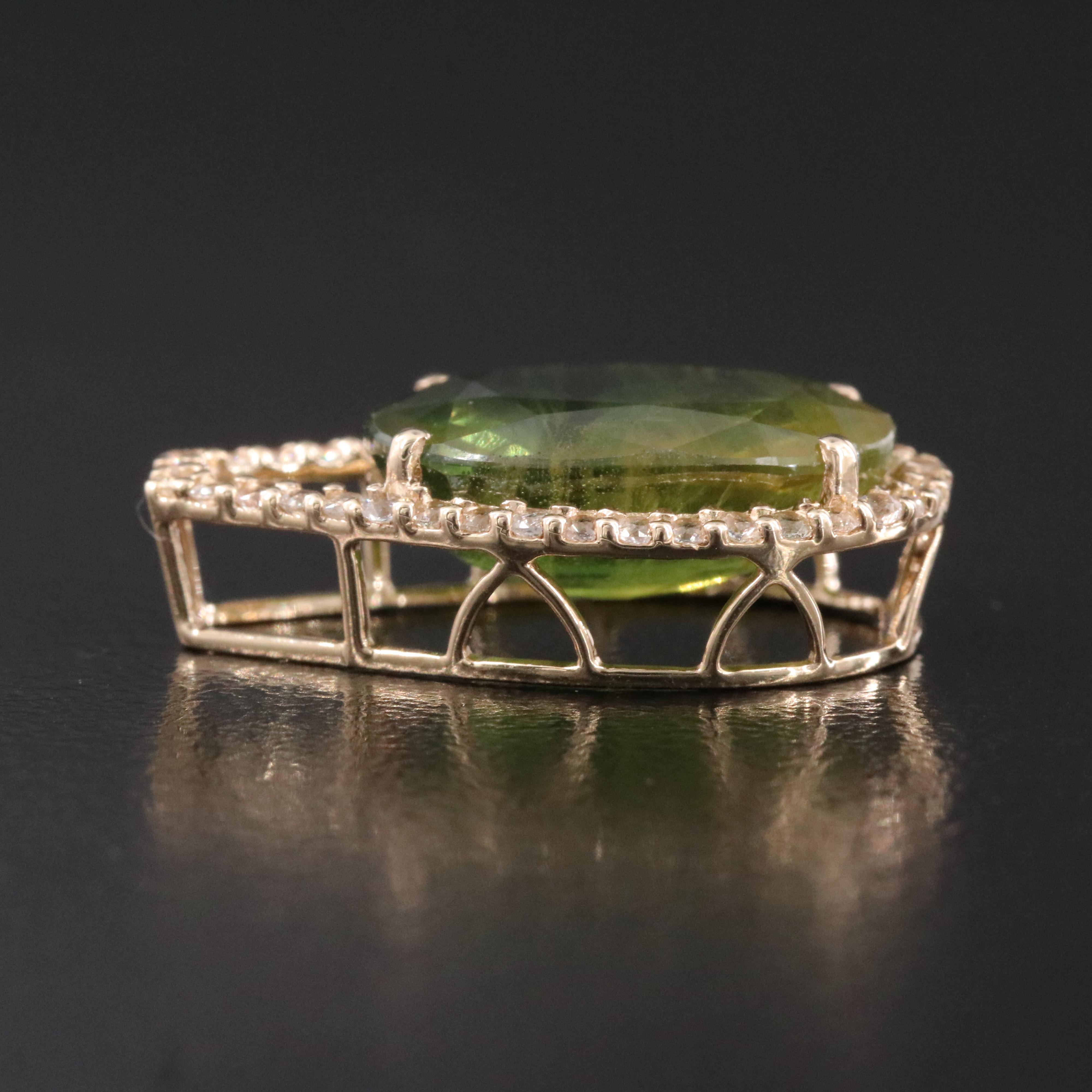 14K Sapphire and White Sapphire Pendant