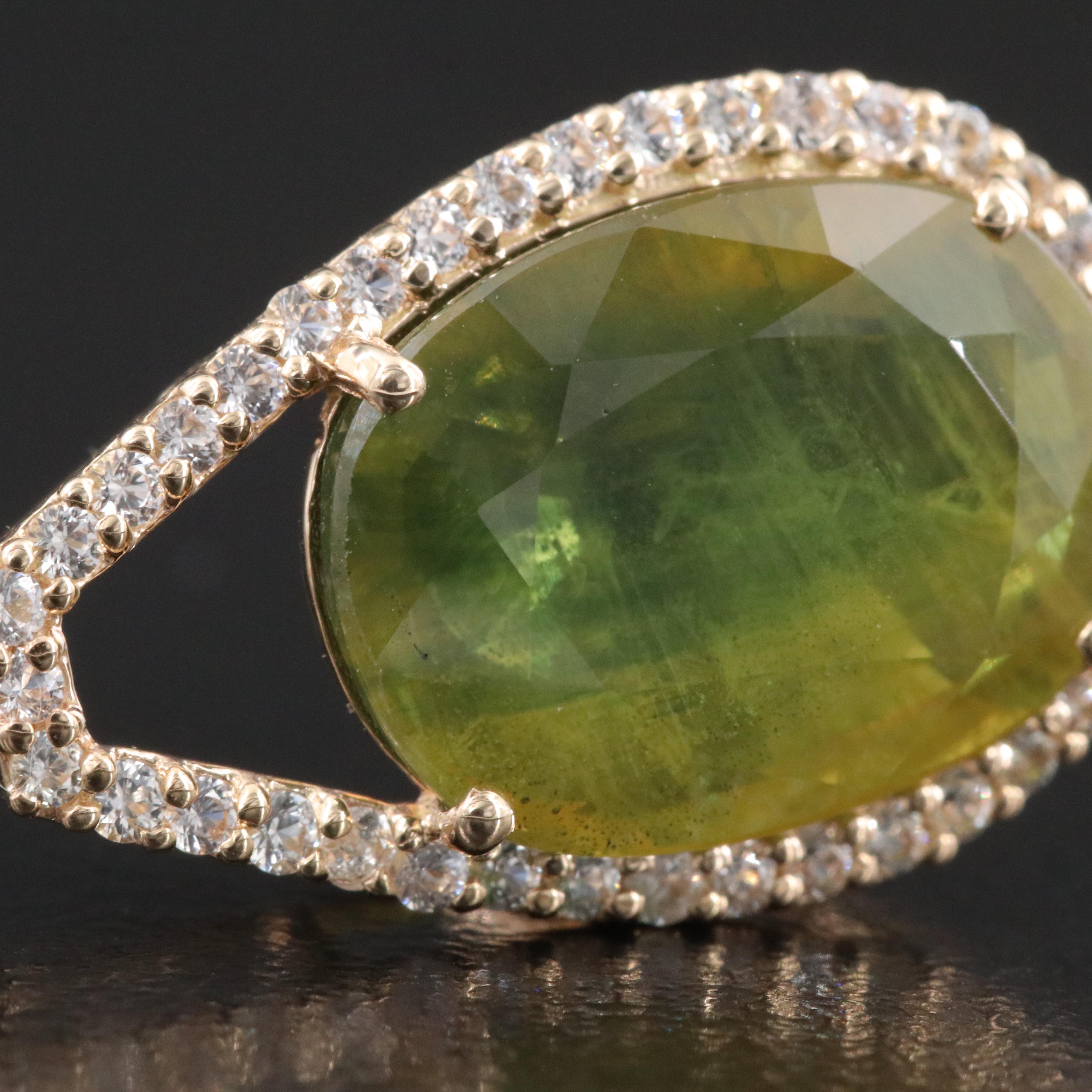 14K Sapphire and White Sapphire Pendant