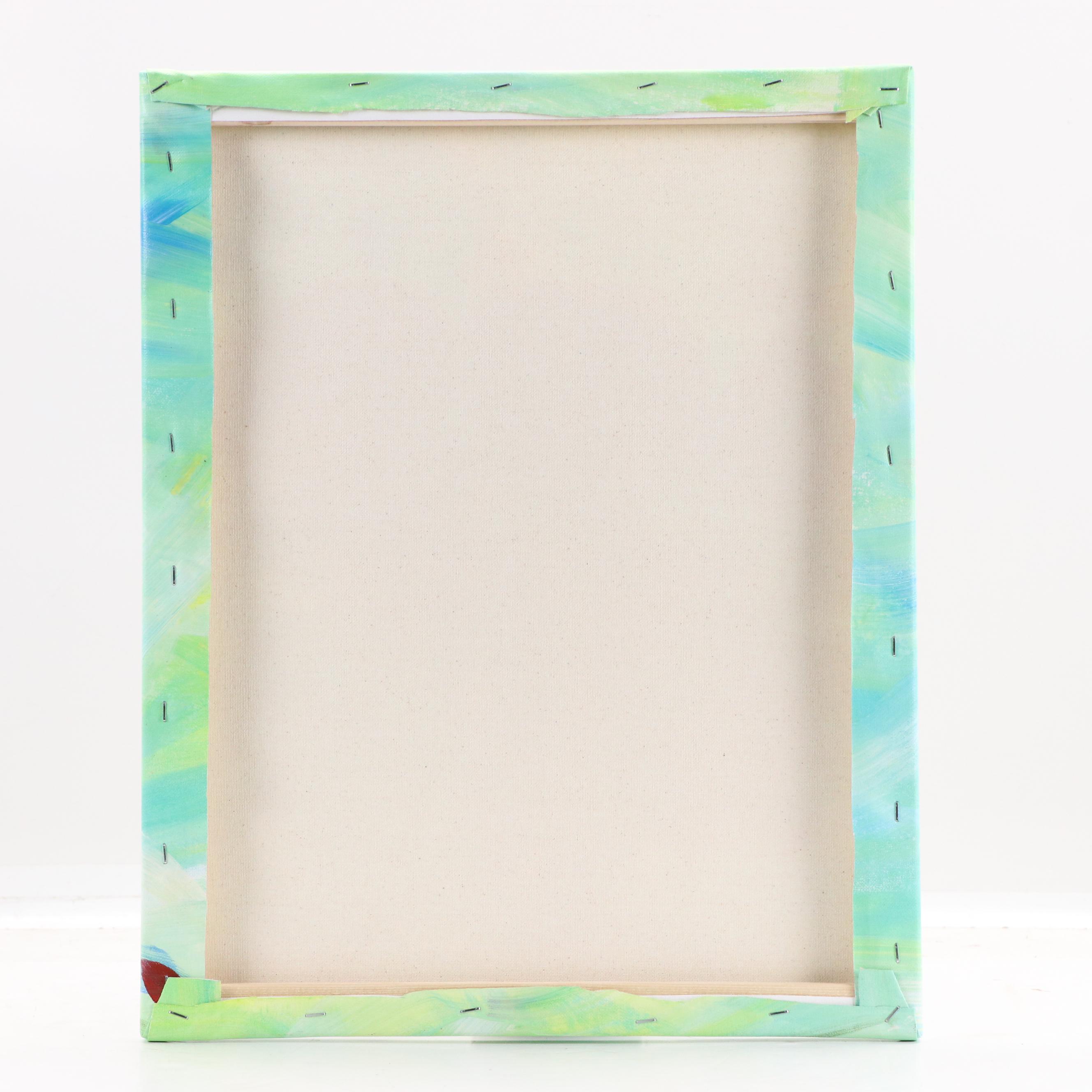 Said Oladejo-Iawal Still Life Acrylic Painting with Roses in Glass, 2020