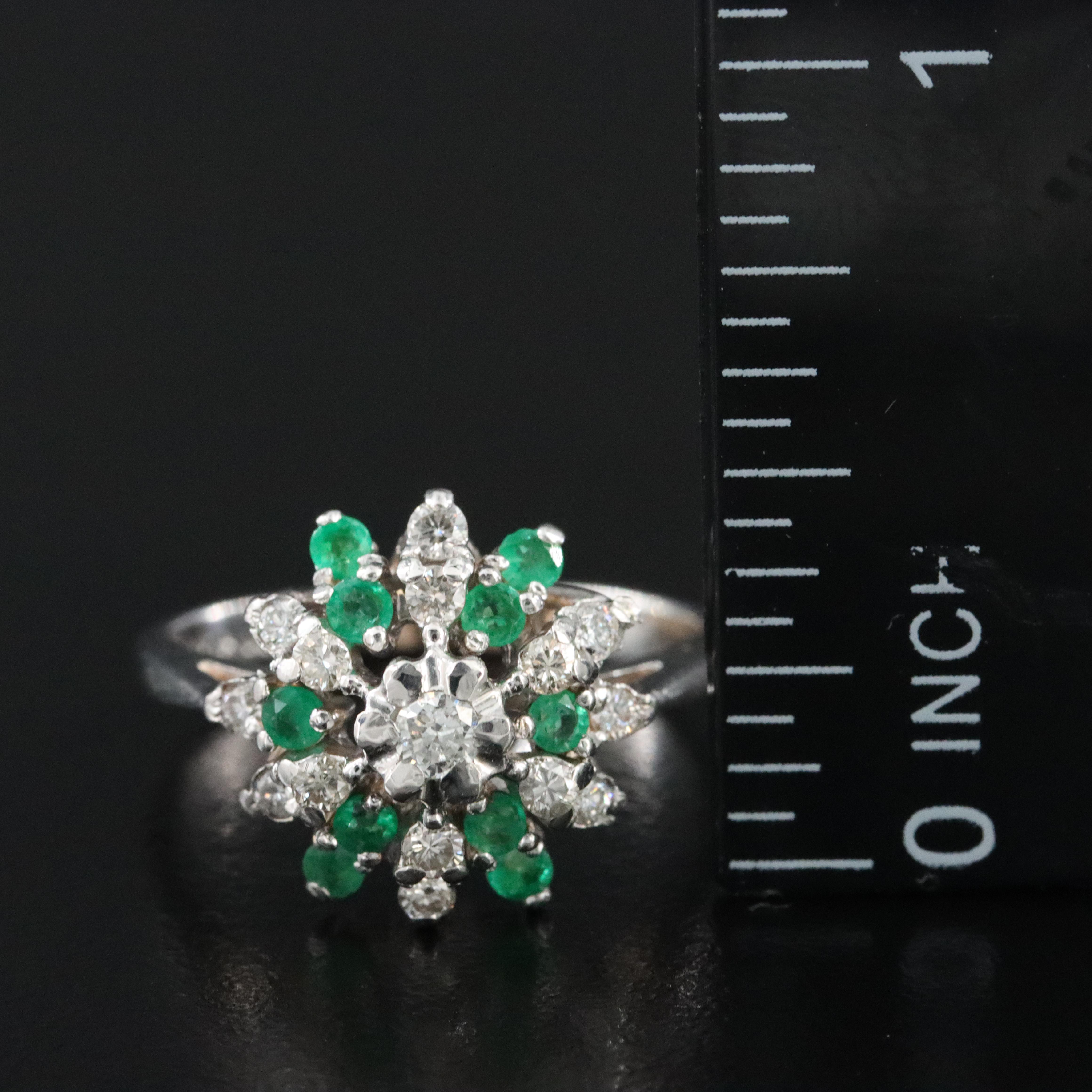 14K Emerald and Diamond Ring