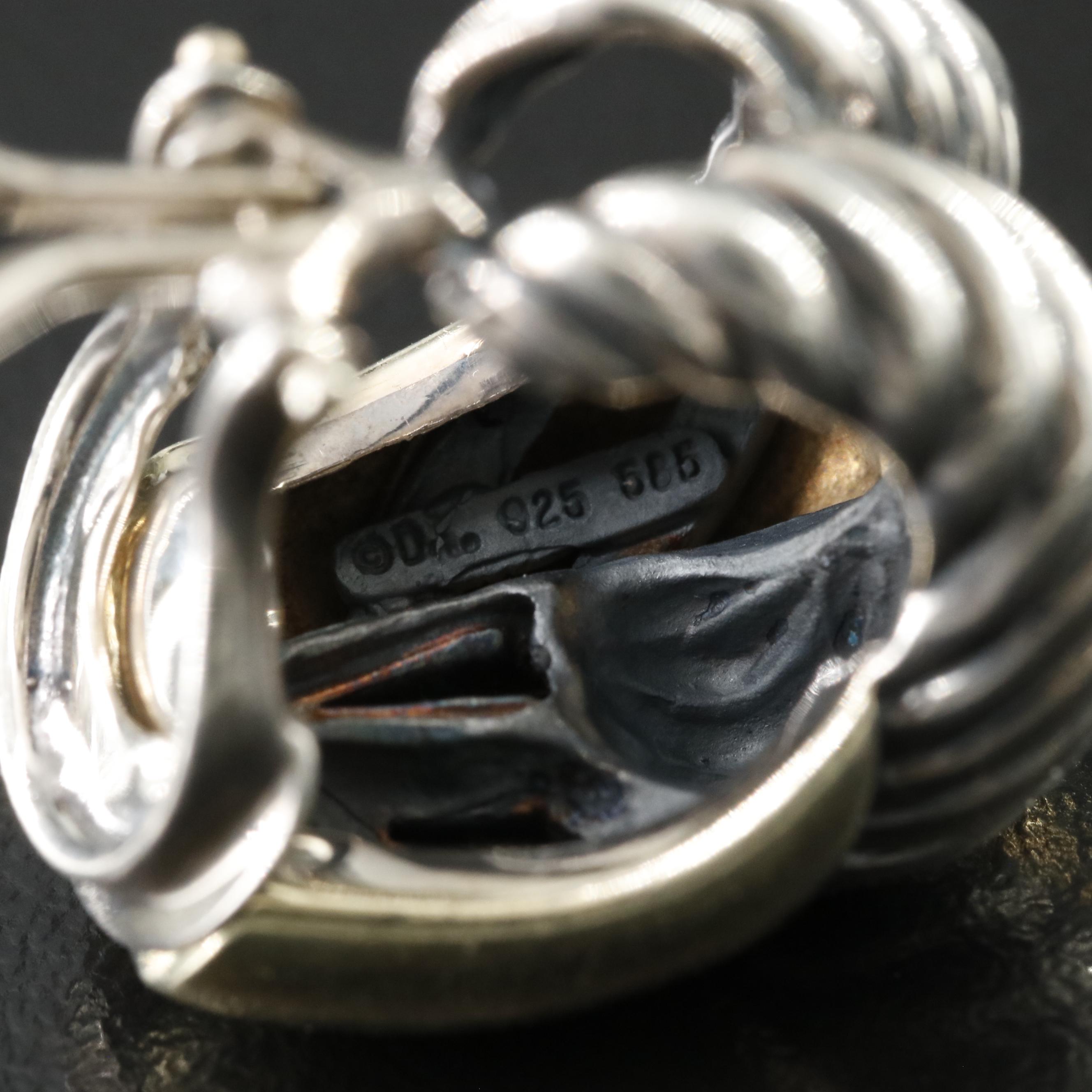 David Yurman Labyrinth Sterling 14K Clip Earrings