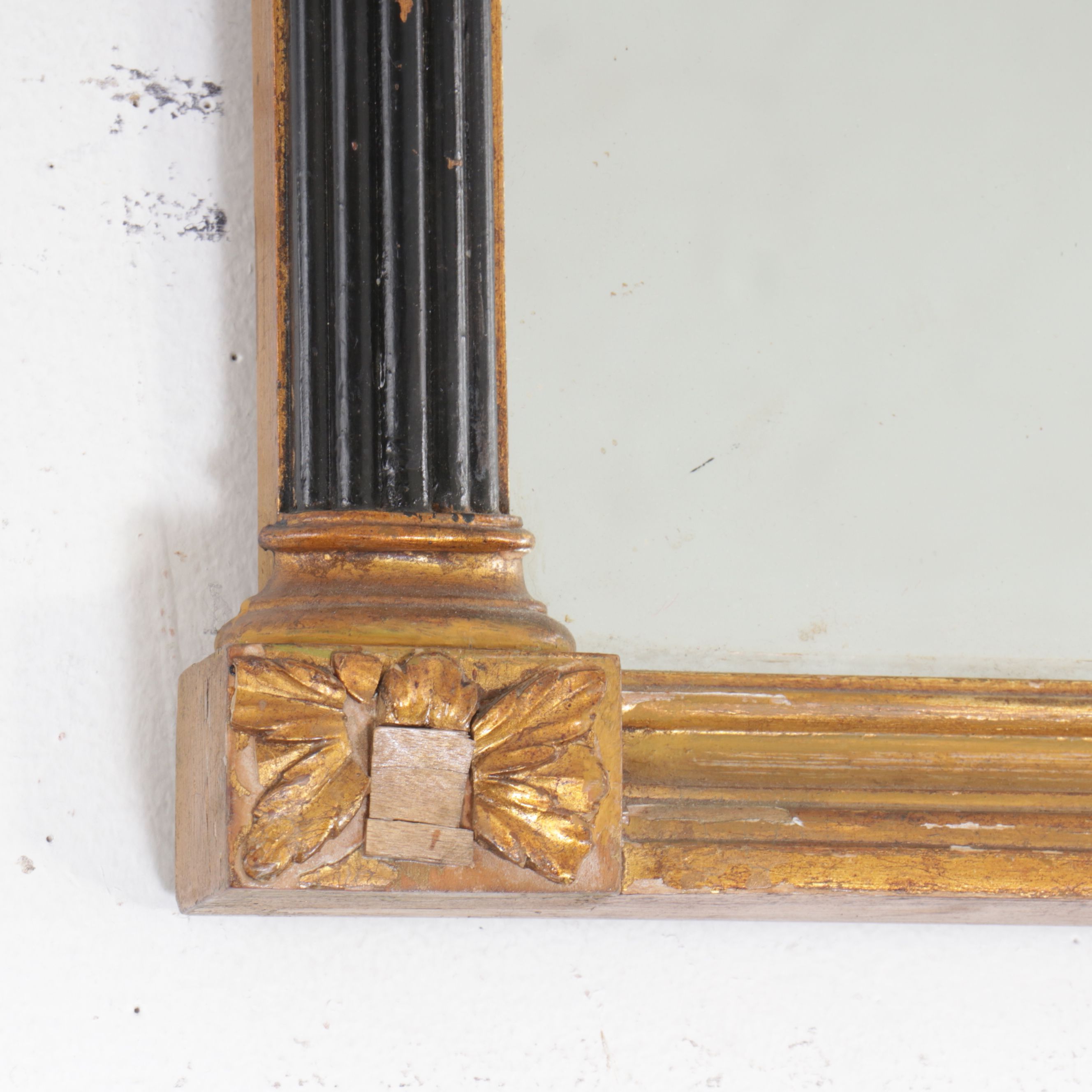 Empire Style Parcel Gilt Wood Framed Wall Mirror, Early to Mid-20th Century