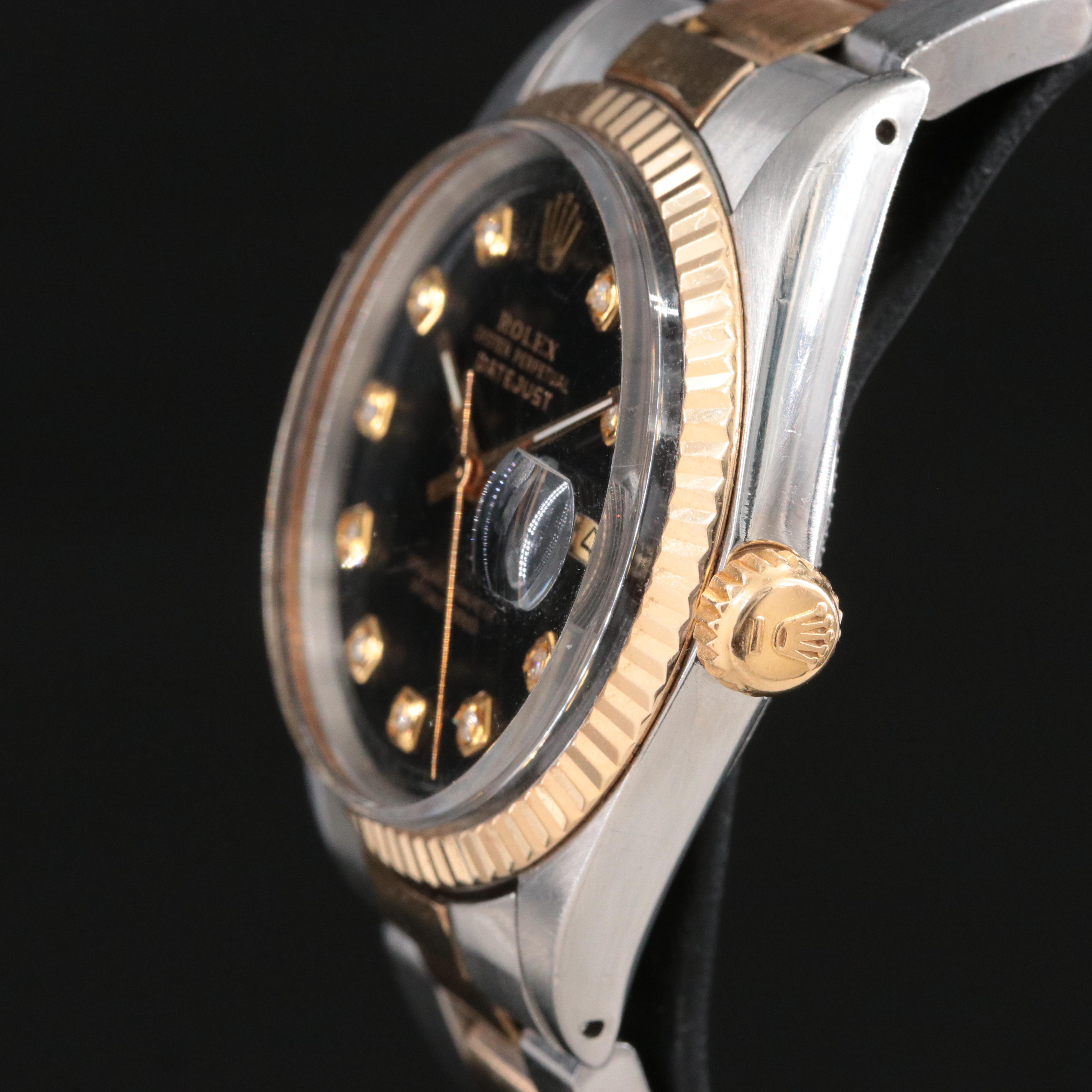 1970 Rolex Modified Datejust Custom Diamond Dial, Bezel and Band 1601 Watch