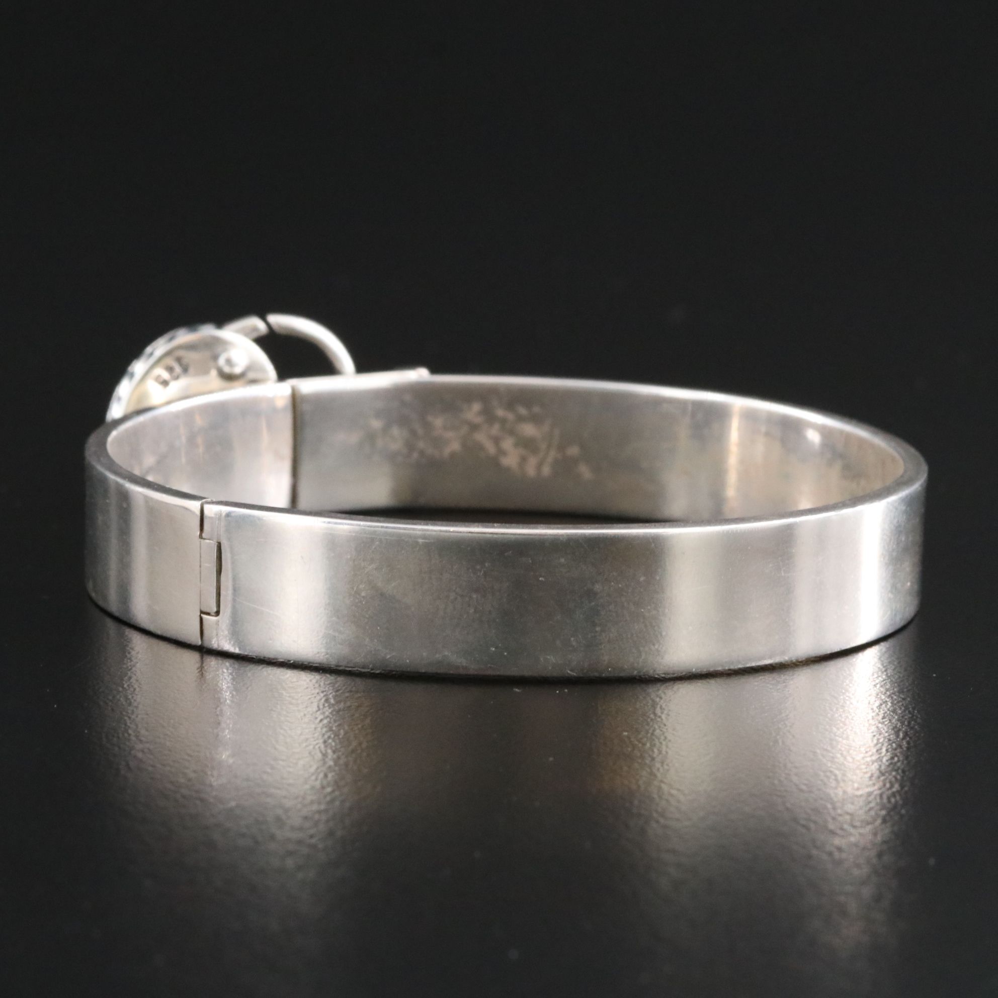 David Yurman Sterling Heart Padlock Hinged Bracelet with 18K Accent