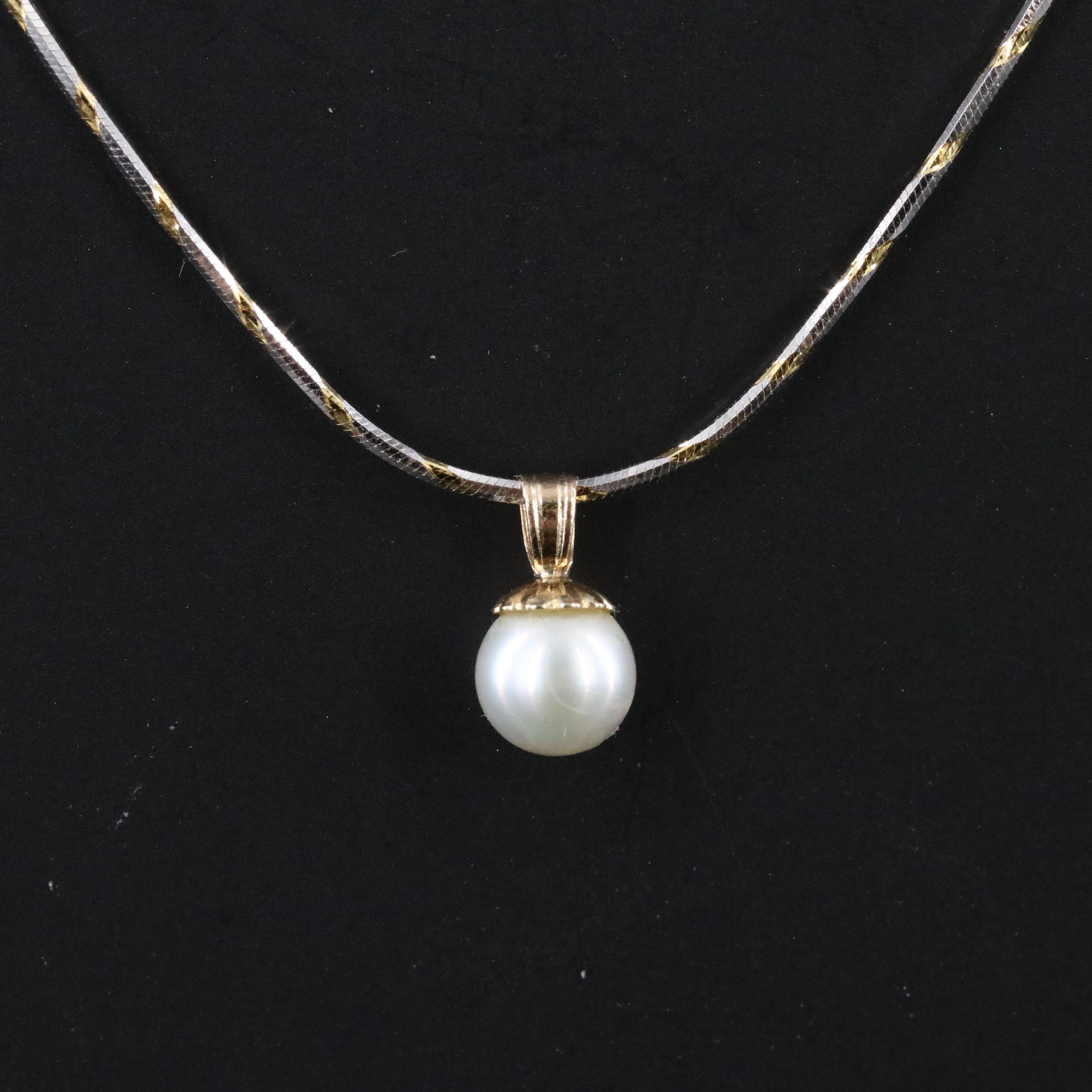 14K Pearl Pendant Necklace