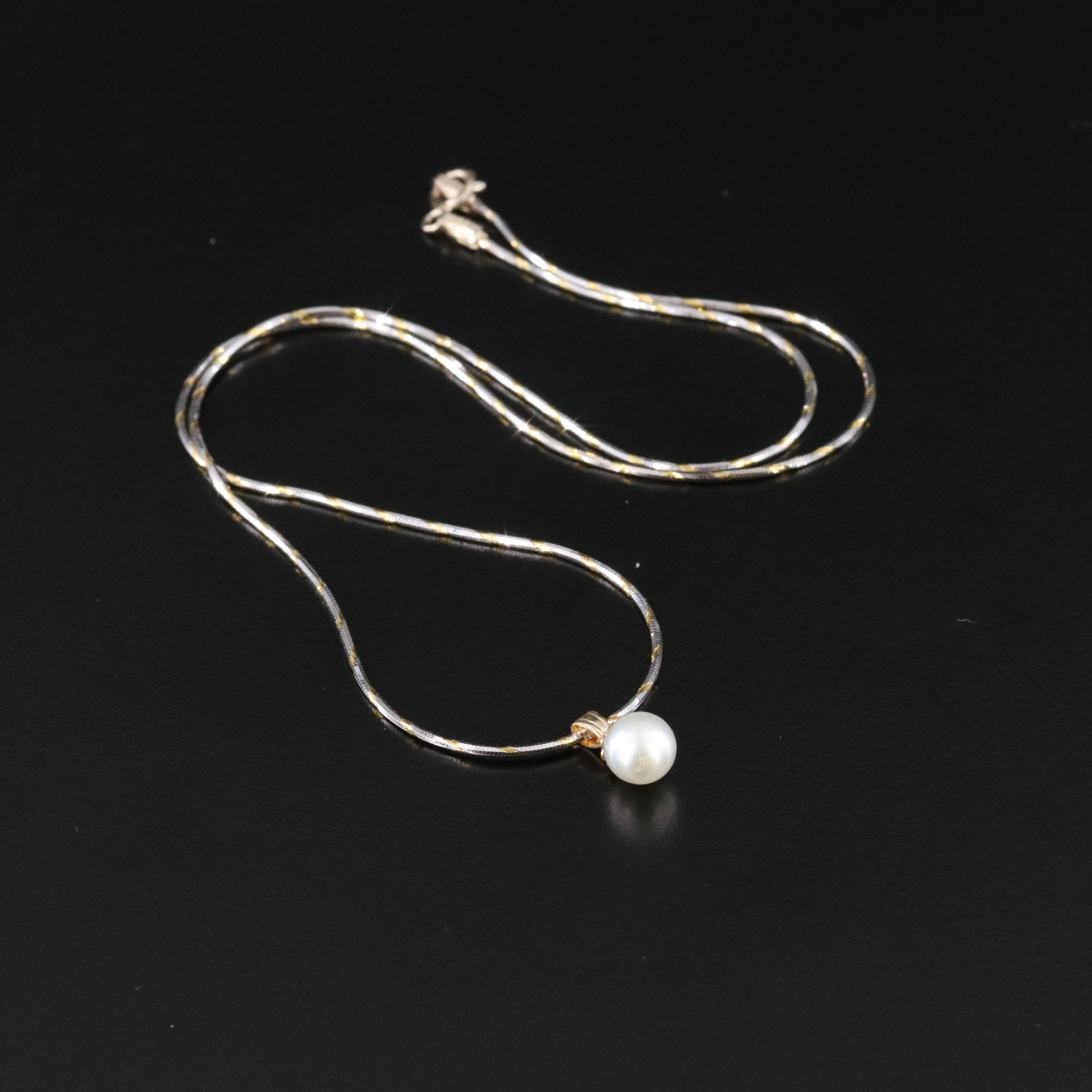 14K Pearl Pendant Necklace