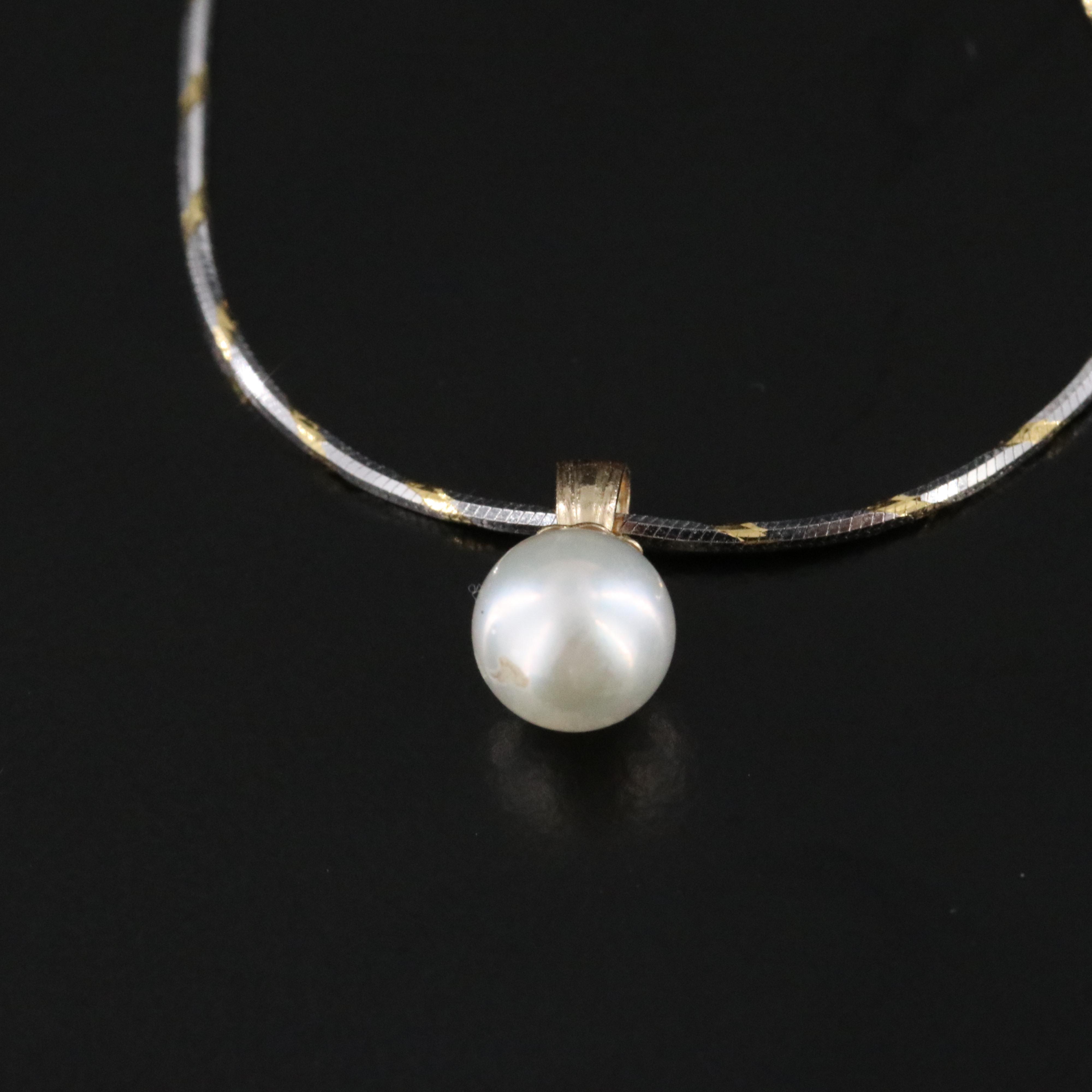 14K Pearl Pendant Necklace