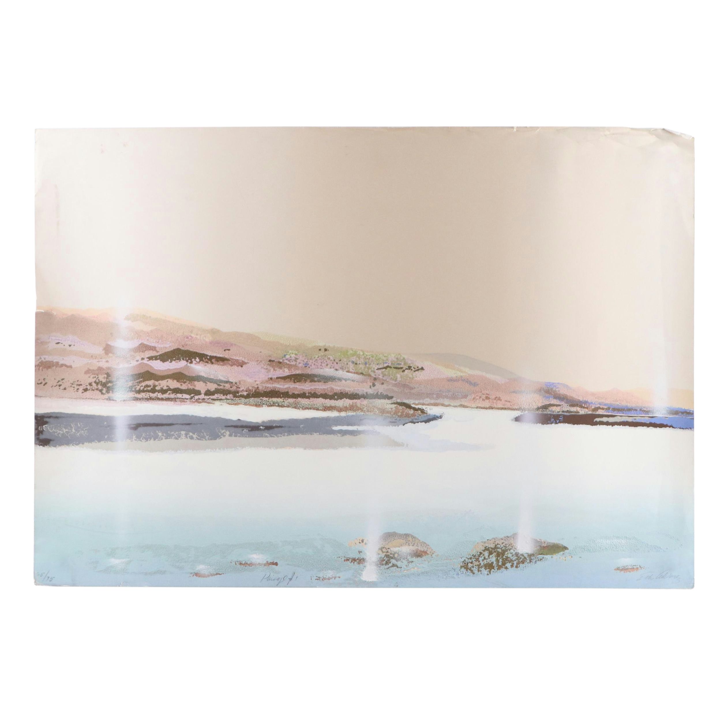 Elba Alvarez Landscape Serigraph "Paisaje"