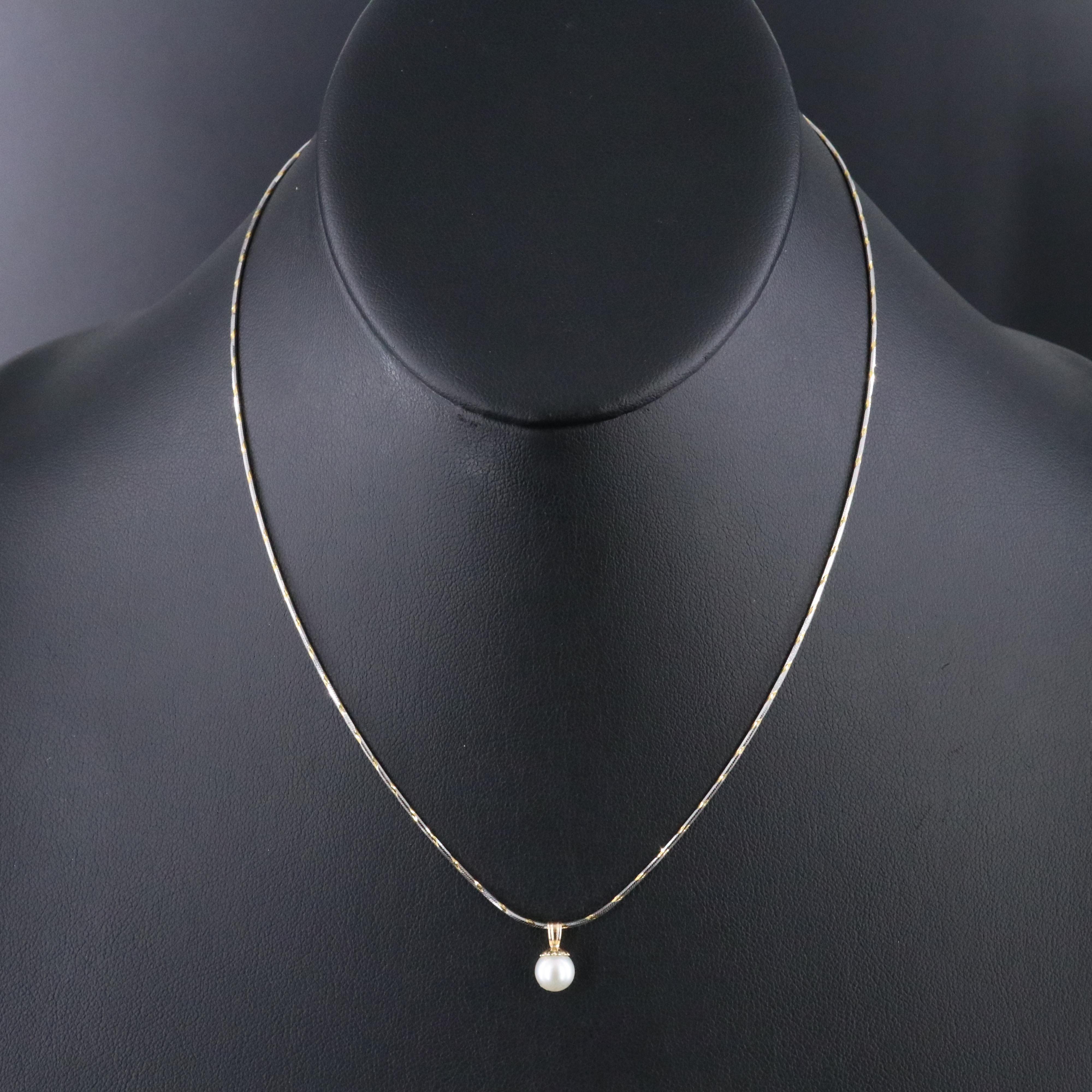14K Pearl Pendant Necklace