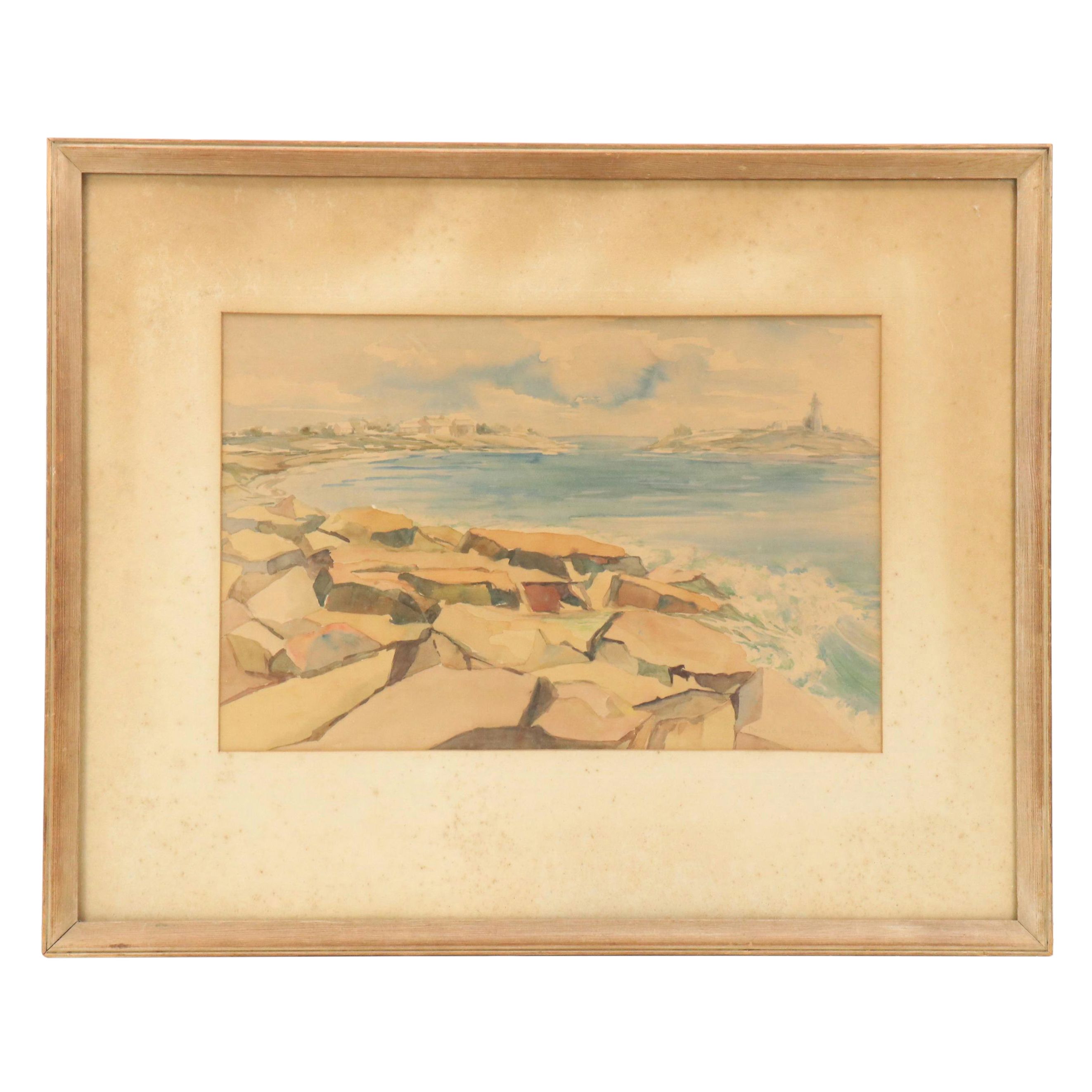 Bessie Higham Coastal Landscape Watercolor Painting