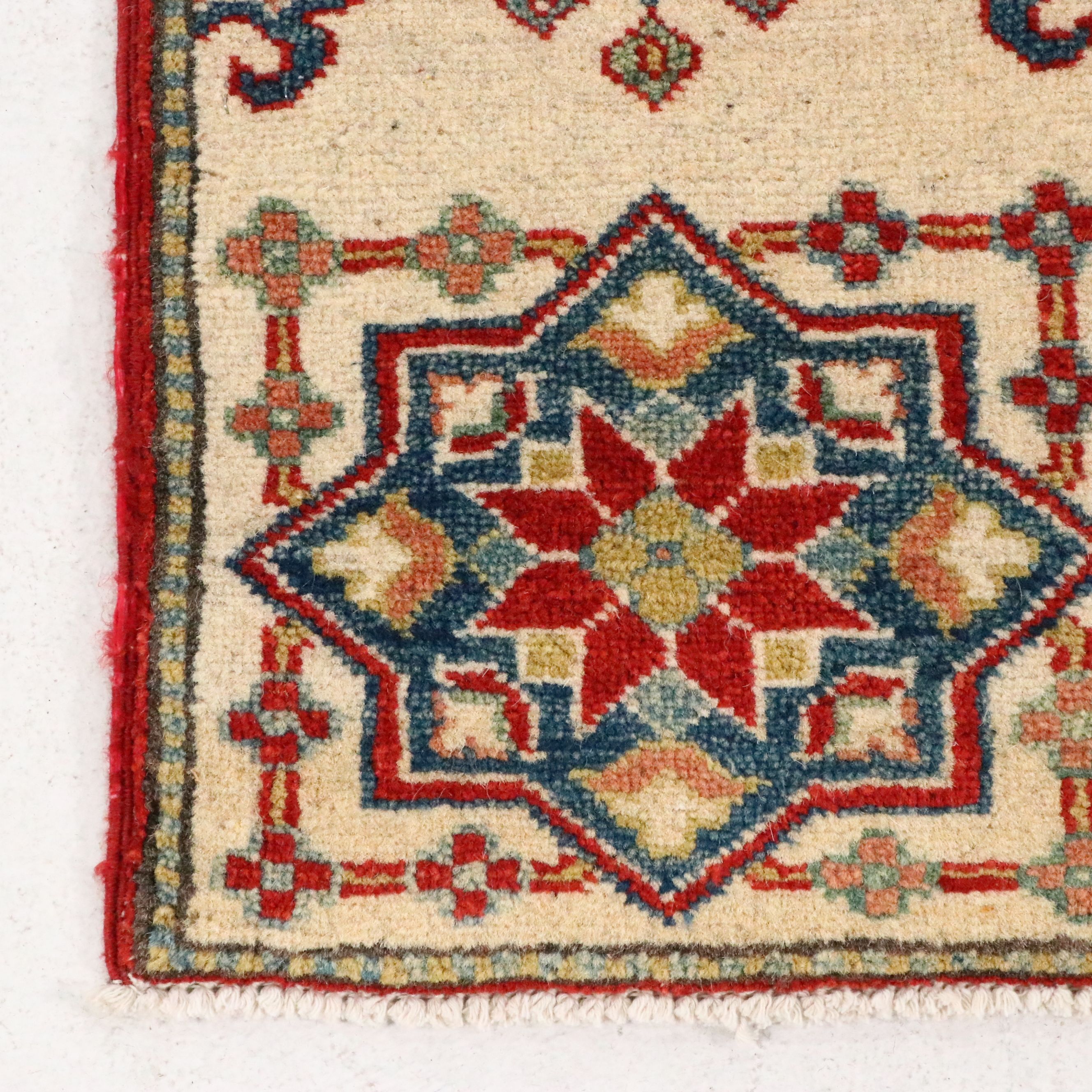 4'10 x 12'7 Hand-Knotted Afghan Kazak Long Rug