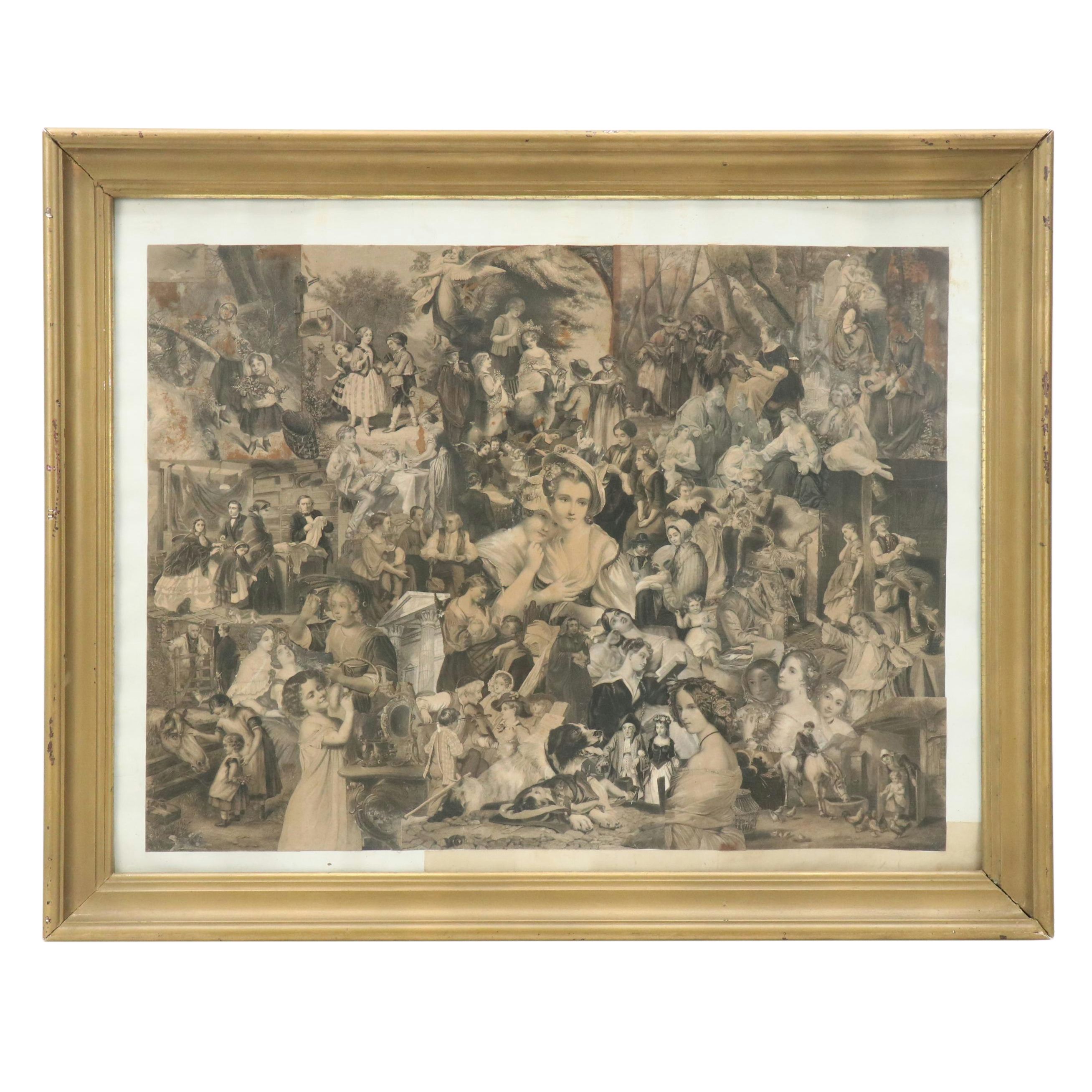 Collage of Cutout Figurative Engravings