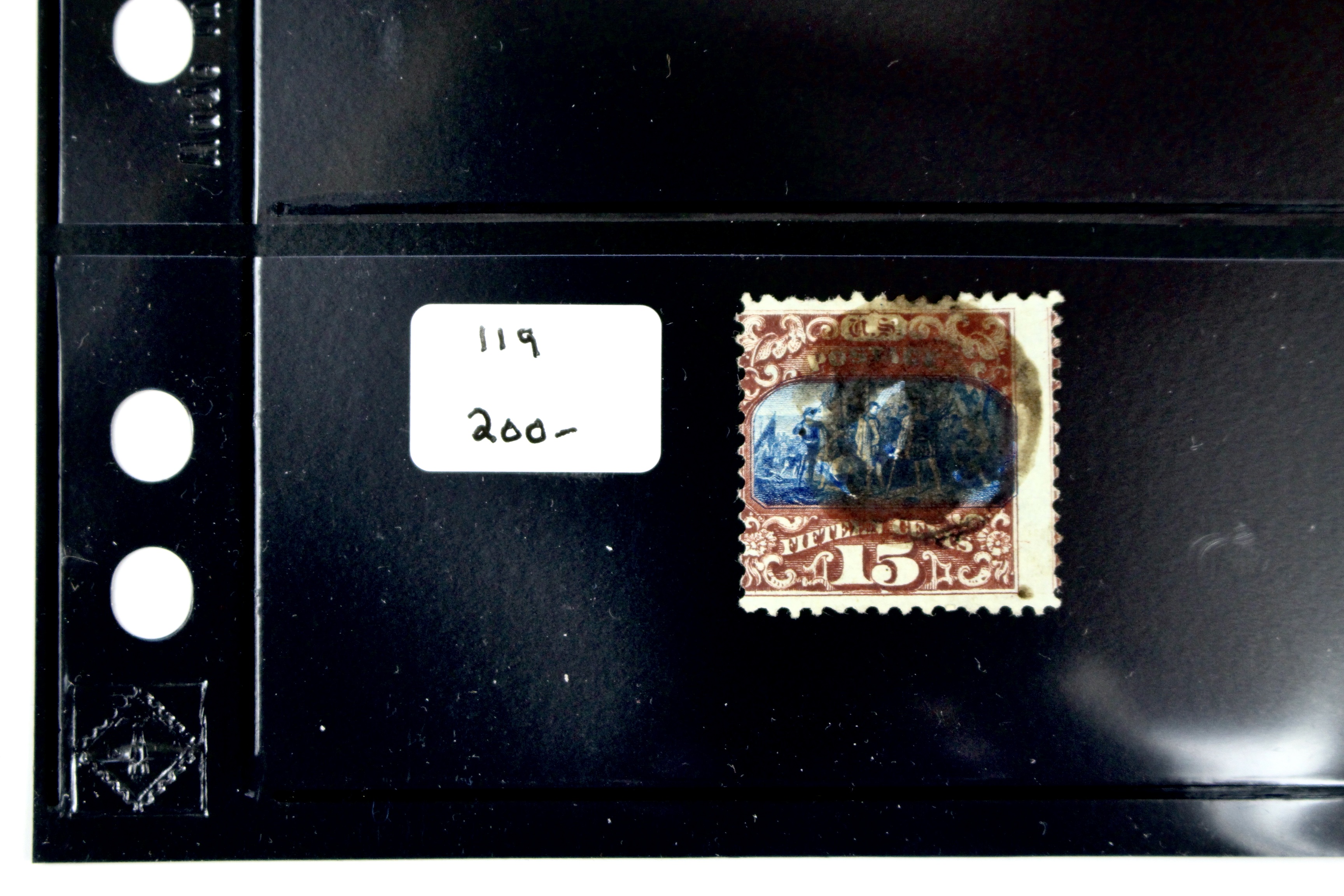 Six Used U.S. Pictorial Postage Stamps, 1869