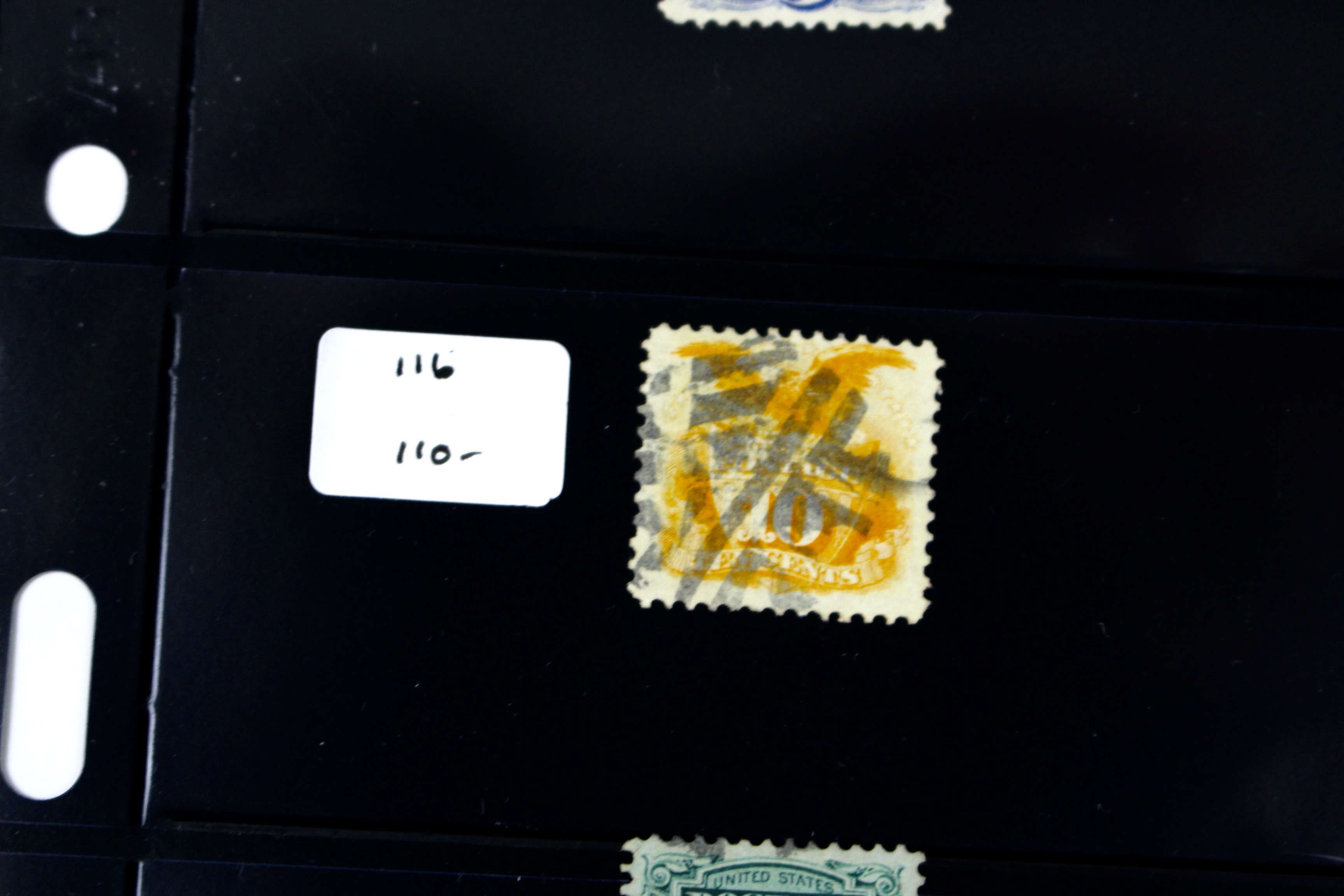 Six Used U.S. Pictorial Postage Stamps, 1869