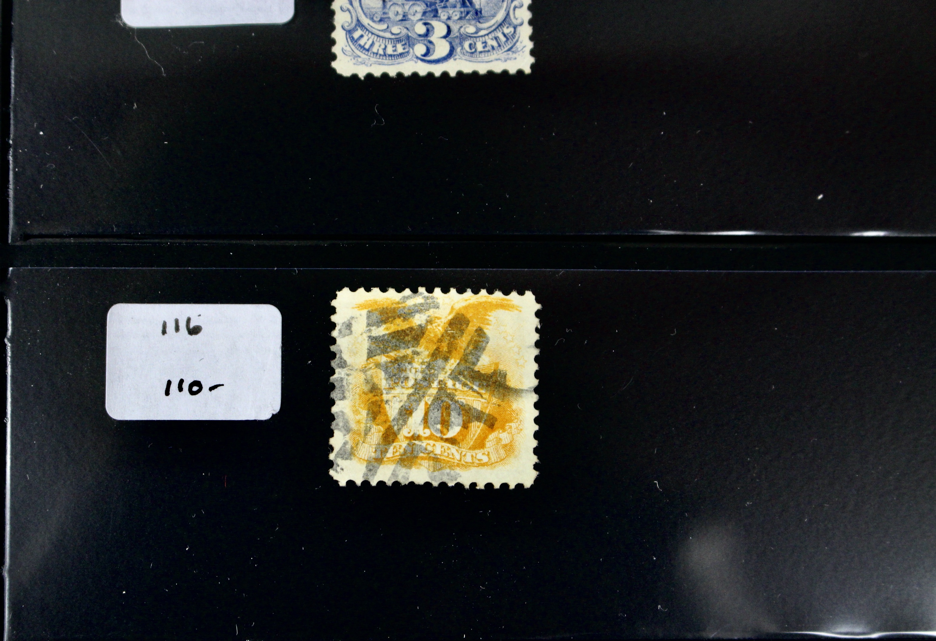 Six Used U.S. Pictorial Postage Stamps, 1869