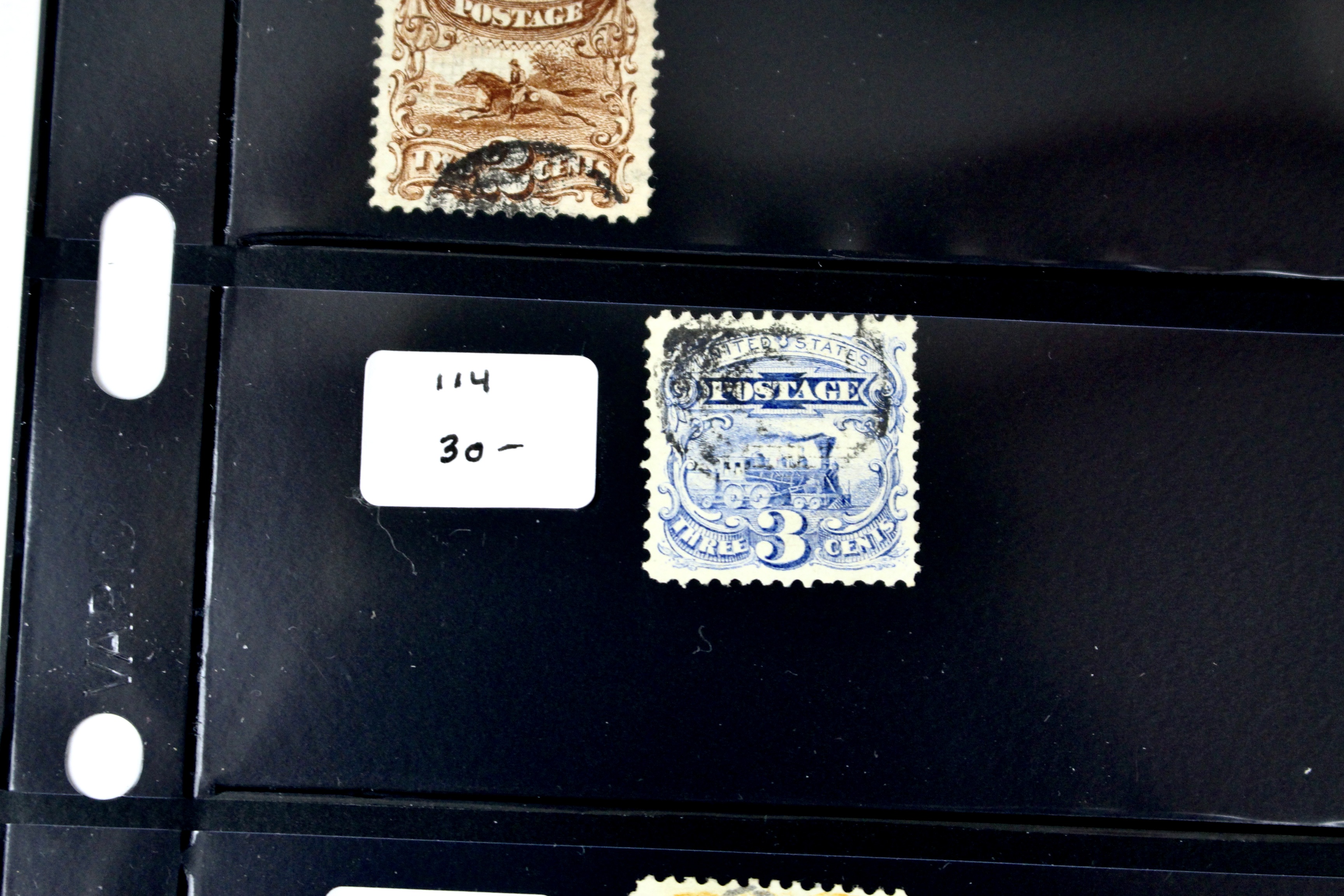 Six Used U.S. Pictorial Postage Stamps, 1869