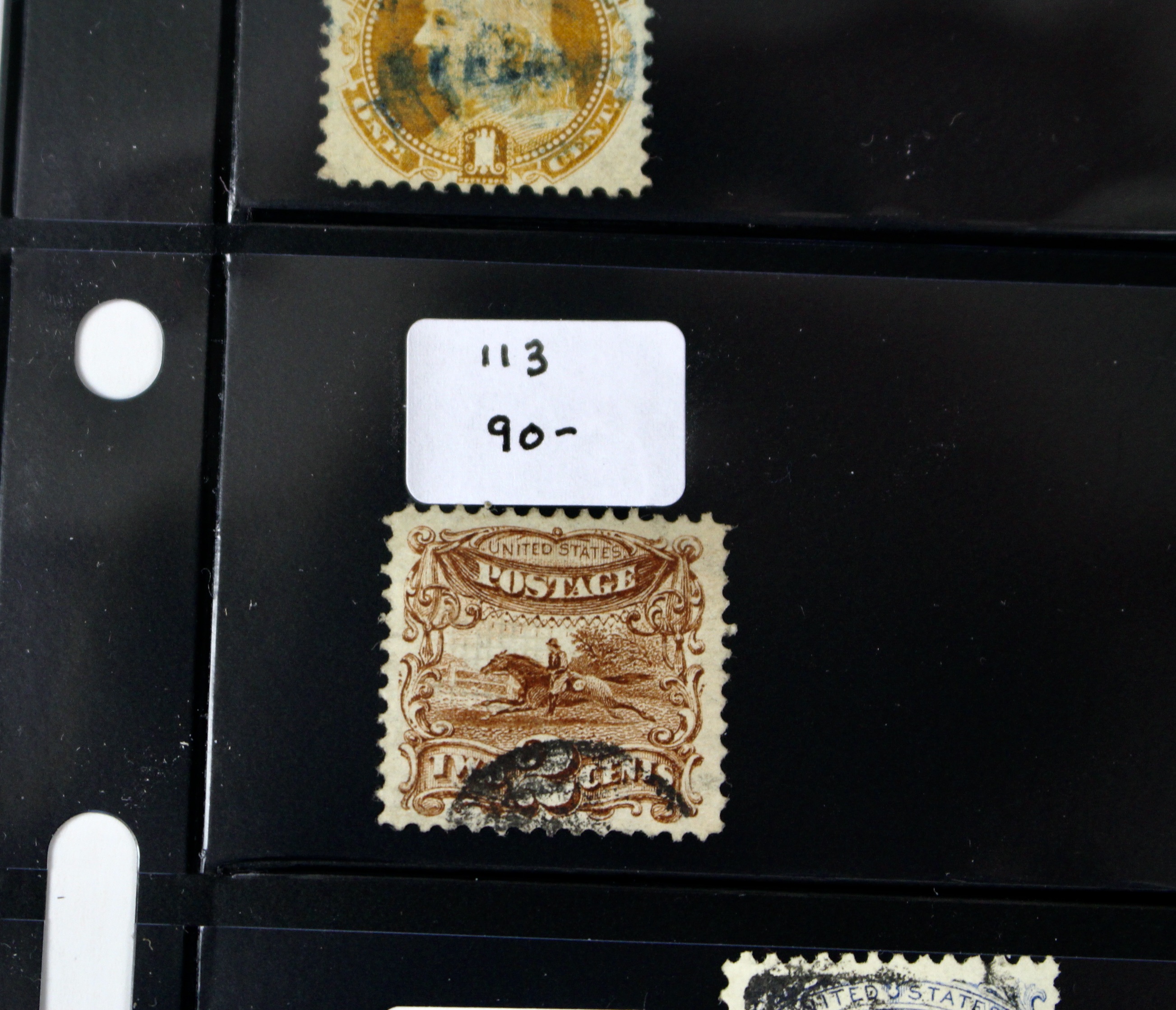 Six Used U.S. Pictorial Postage Stamps, 1869