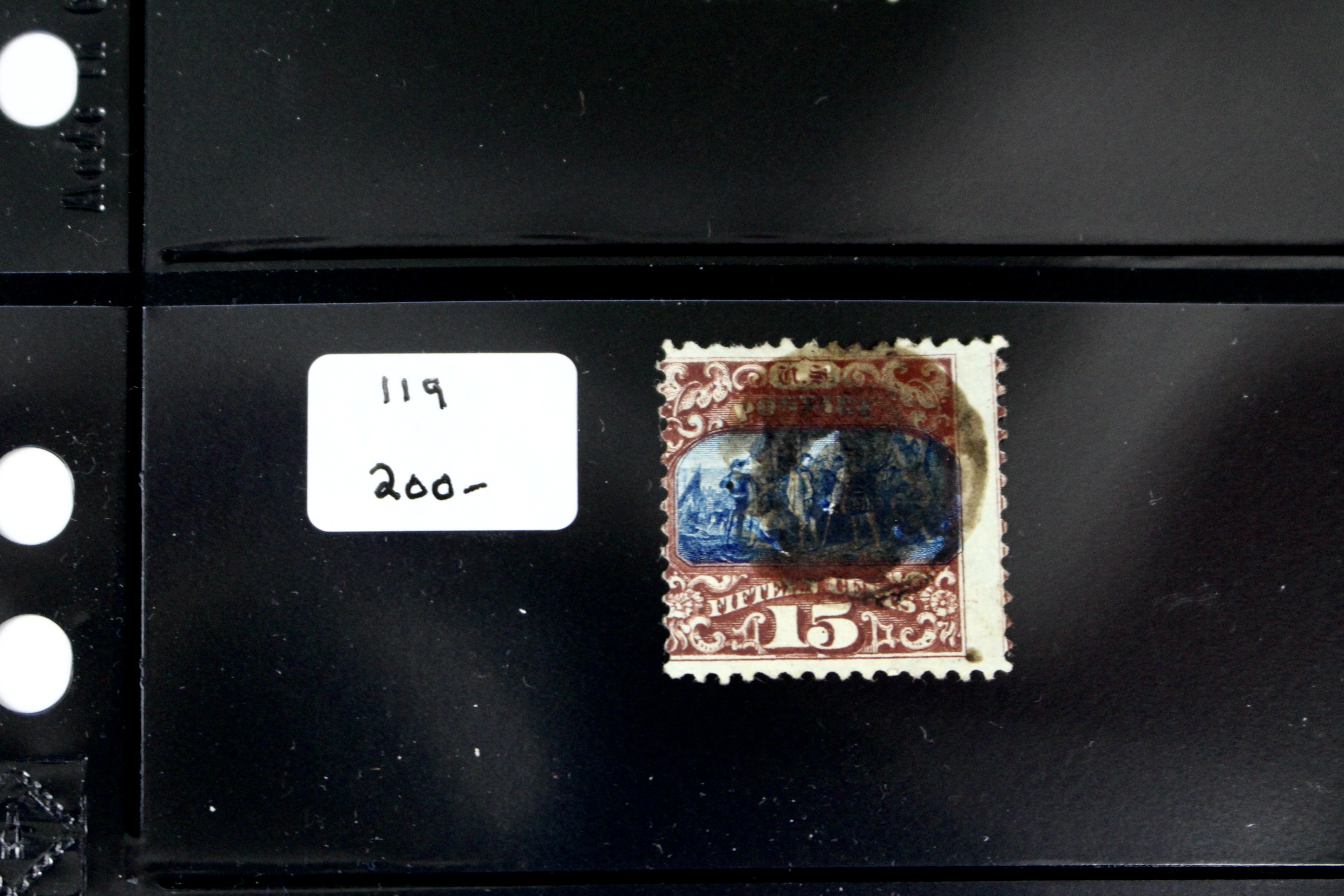 Six Used U.S. Pictorial Postage Stamps, 1869